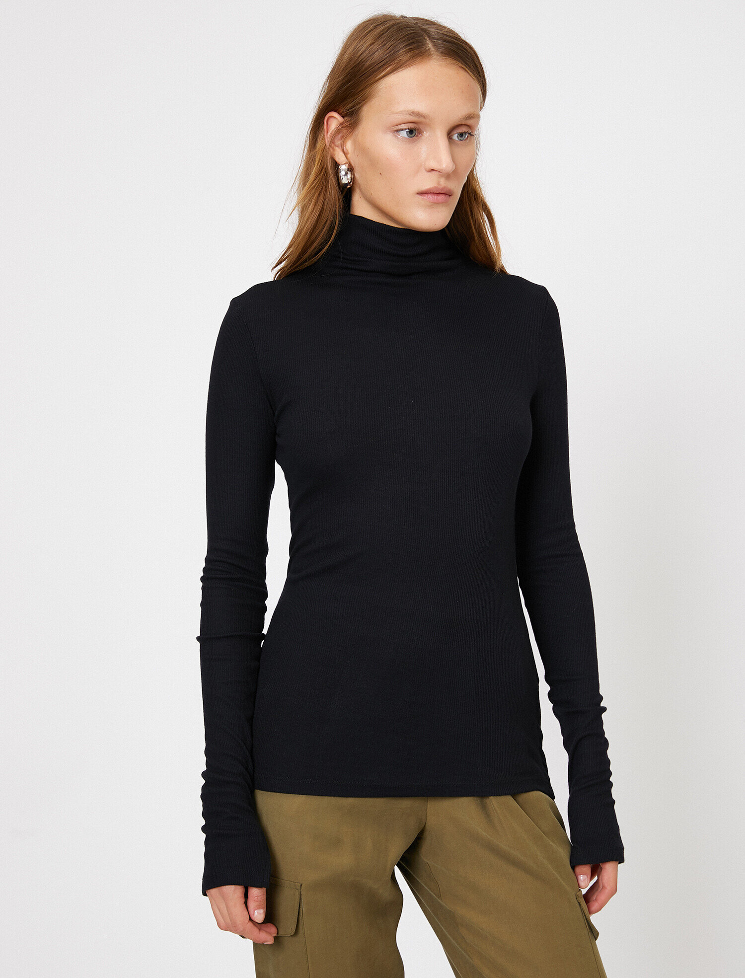   Boğazlı Tişört Uzun Kollu