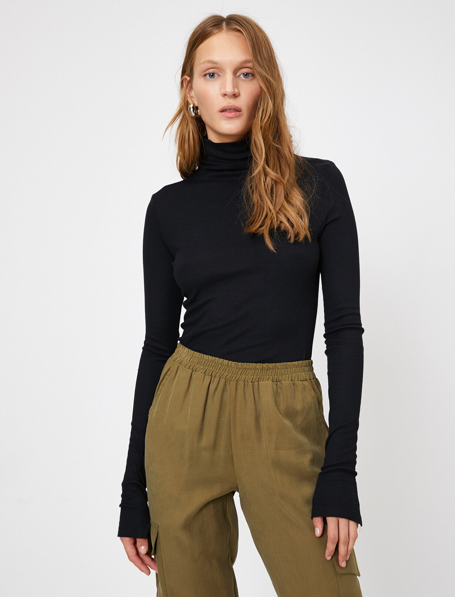   Boğazlı Tişört Uzun Kollu