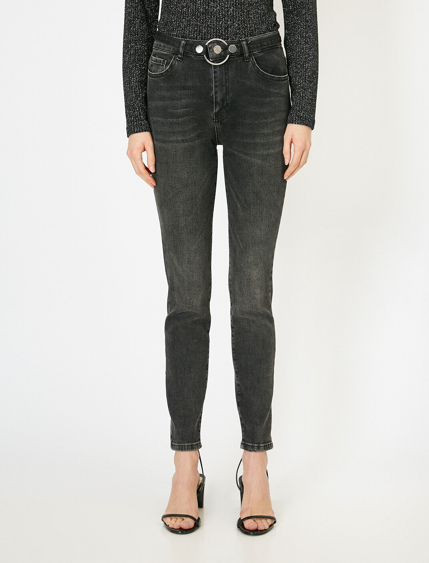   Carmen Jean - Yüksek Bel Dar Kesim Dar Paça Pantolon