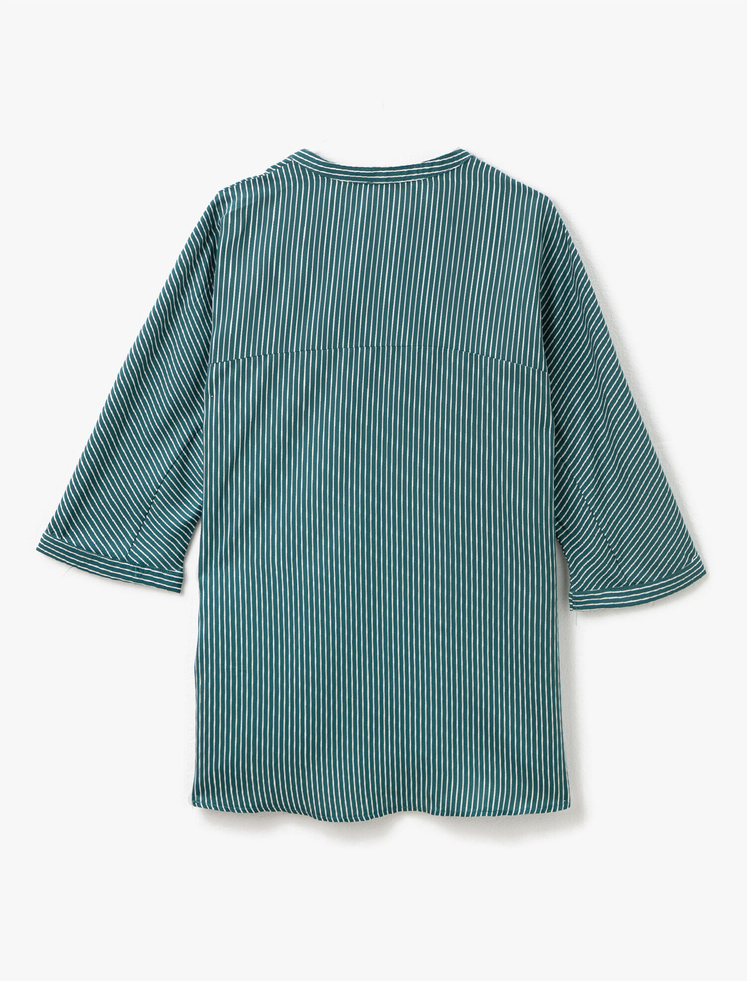   Çizgili Oversize Mandarin Yaka Gömlek