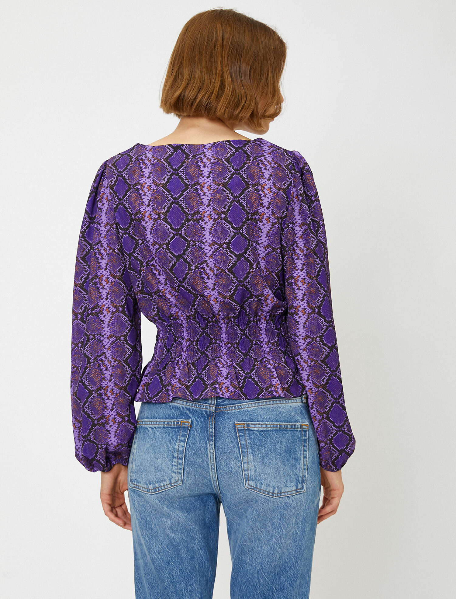   Yılan Derisi Desenli Bluz