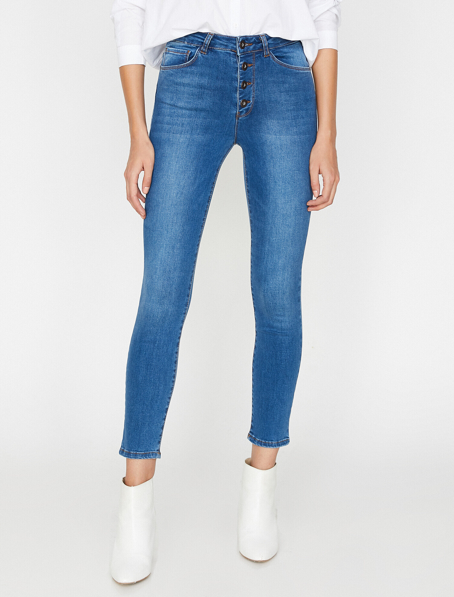   Carmen Jean - Yüksek Bel Dar Kesim Dar Paça Pantolon