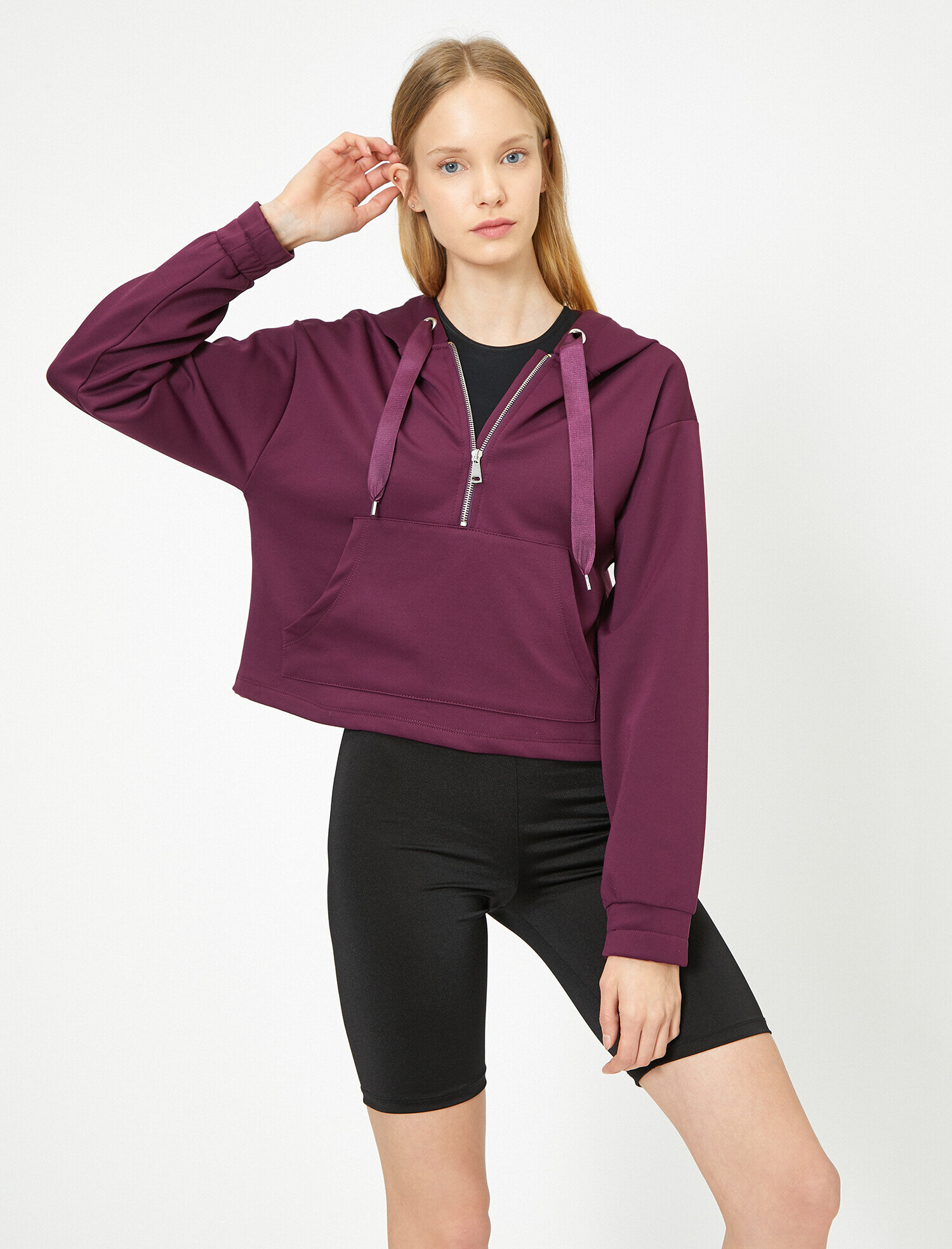   Spor Kapşonlu Sweatshirt