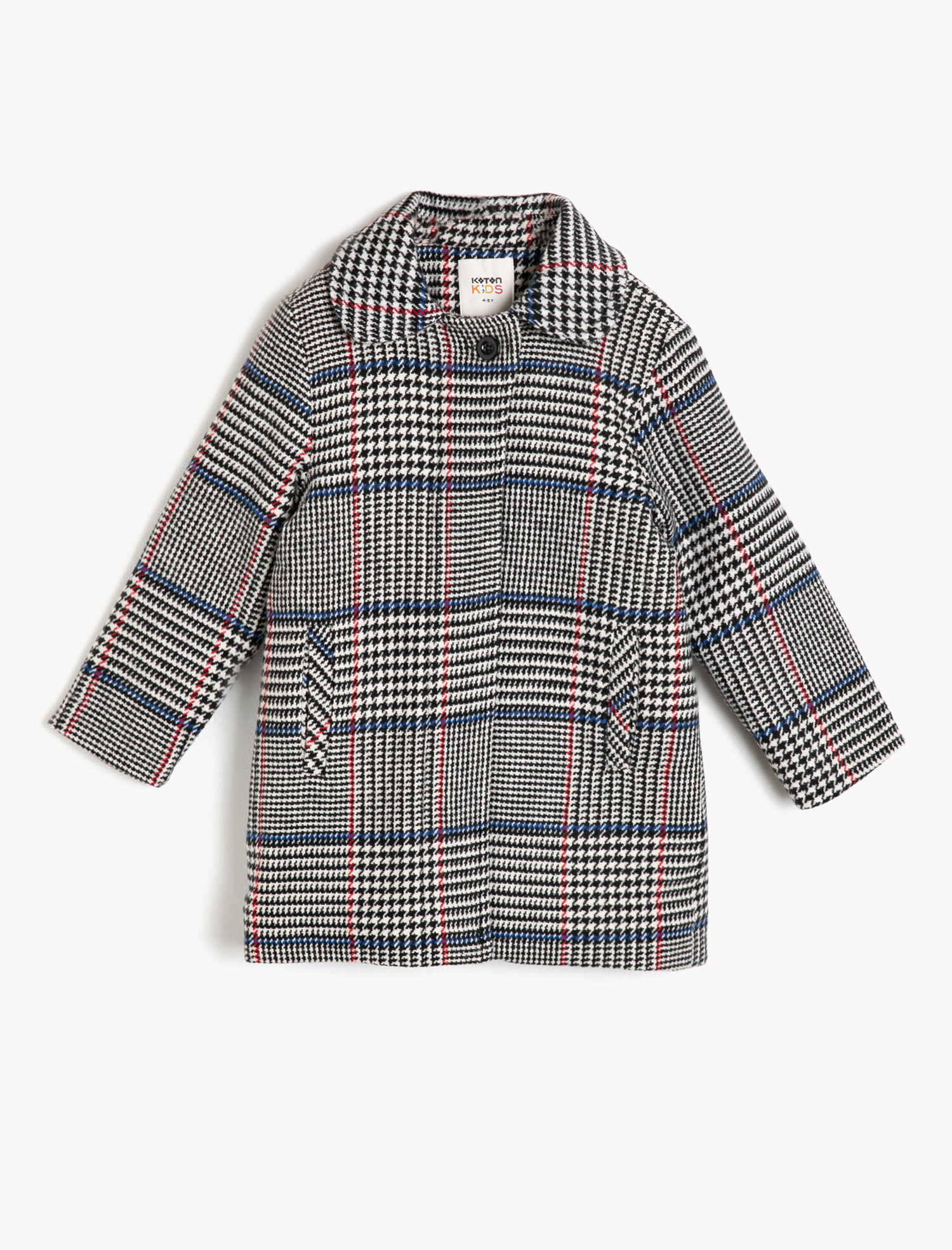  Kız Çocuk Kareli Kaban