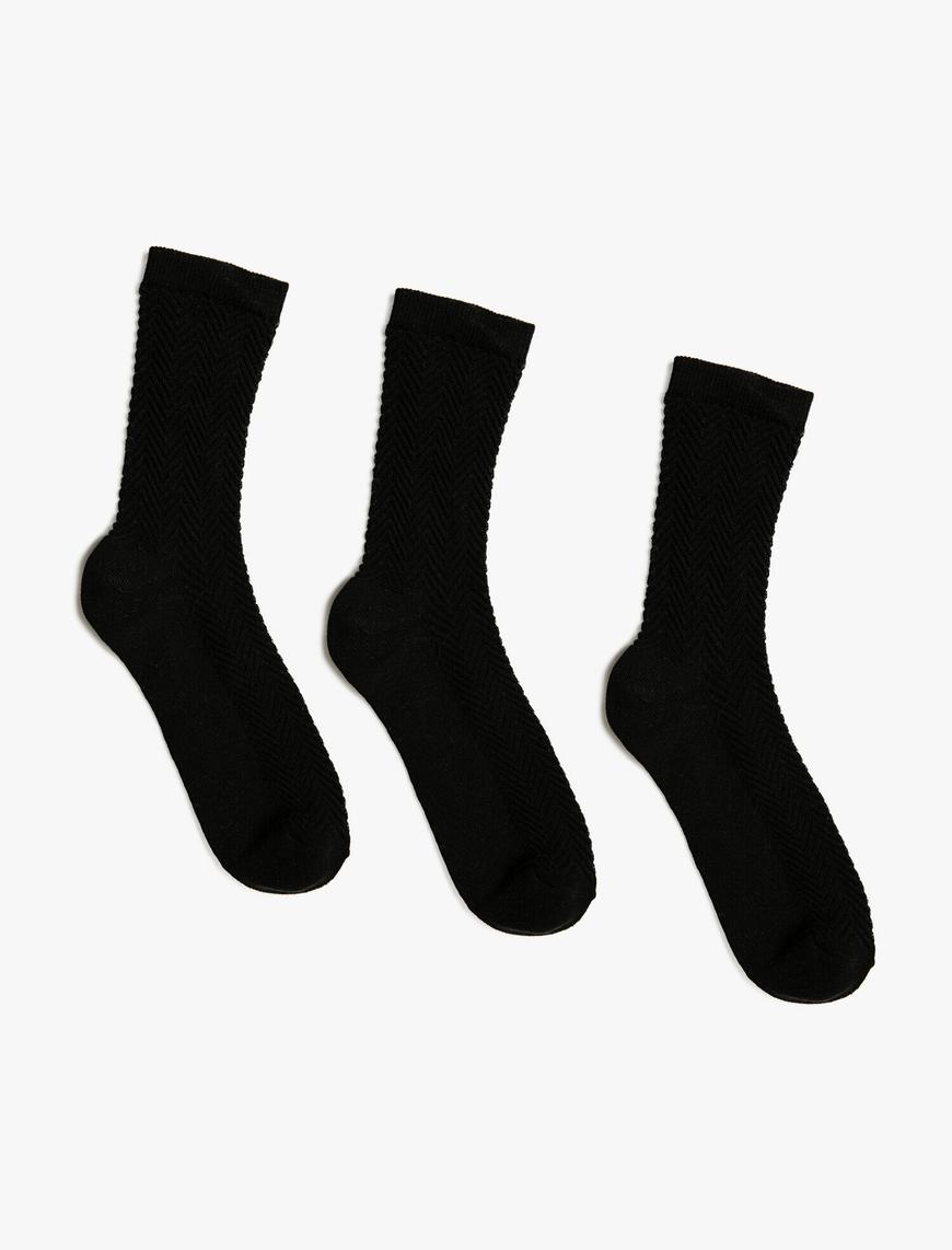  Kadın Pamuklu Çoklu Basic Çorap Seti