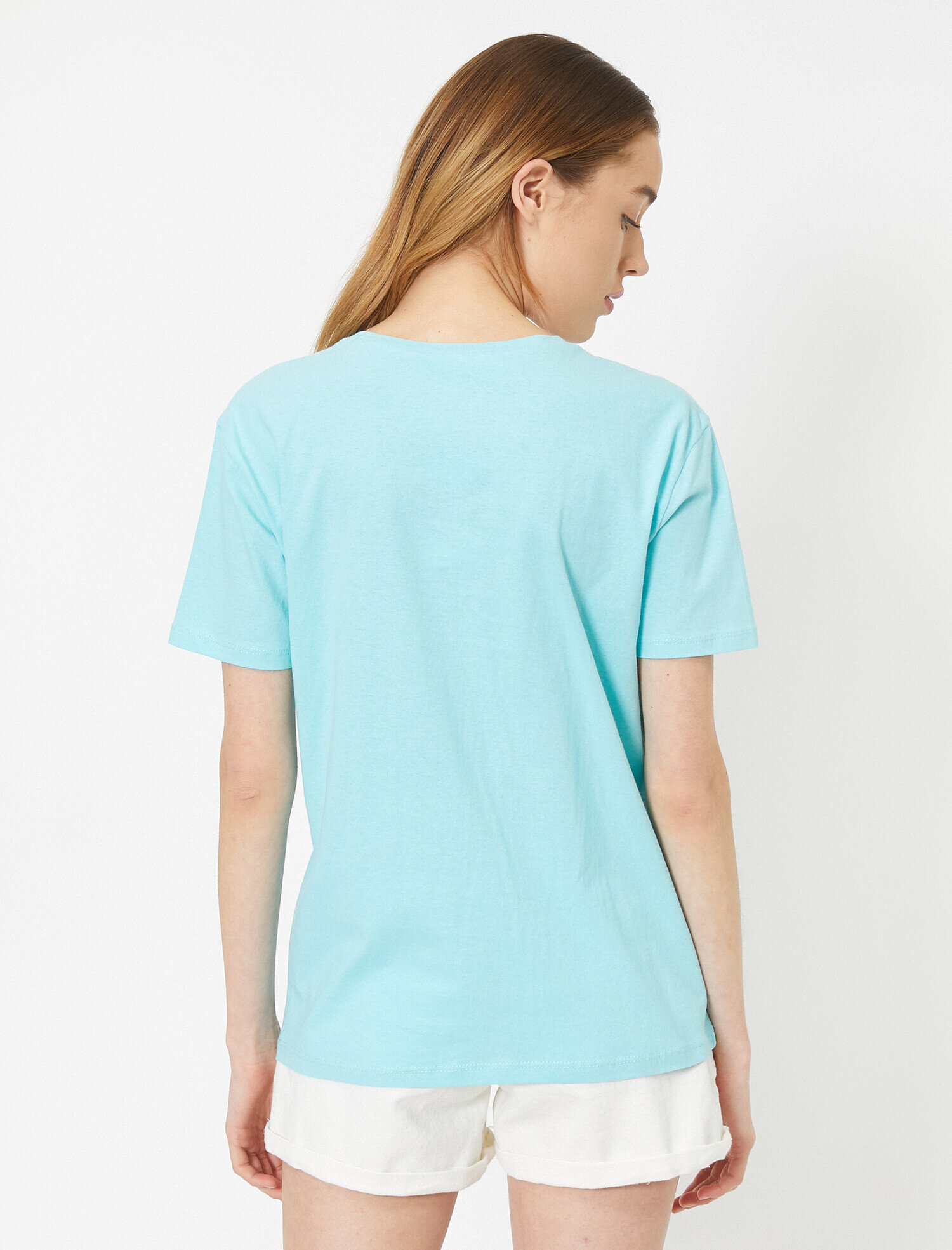   Bisiklet Yaka Baskılı Kısa Kol Tişört