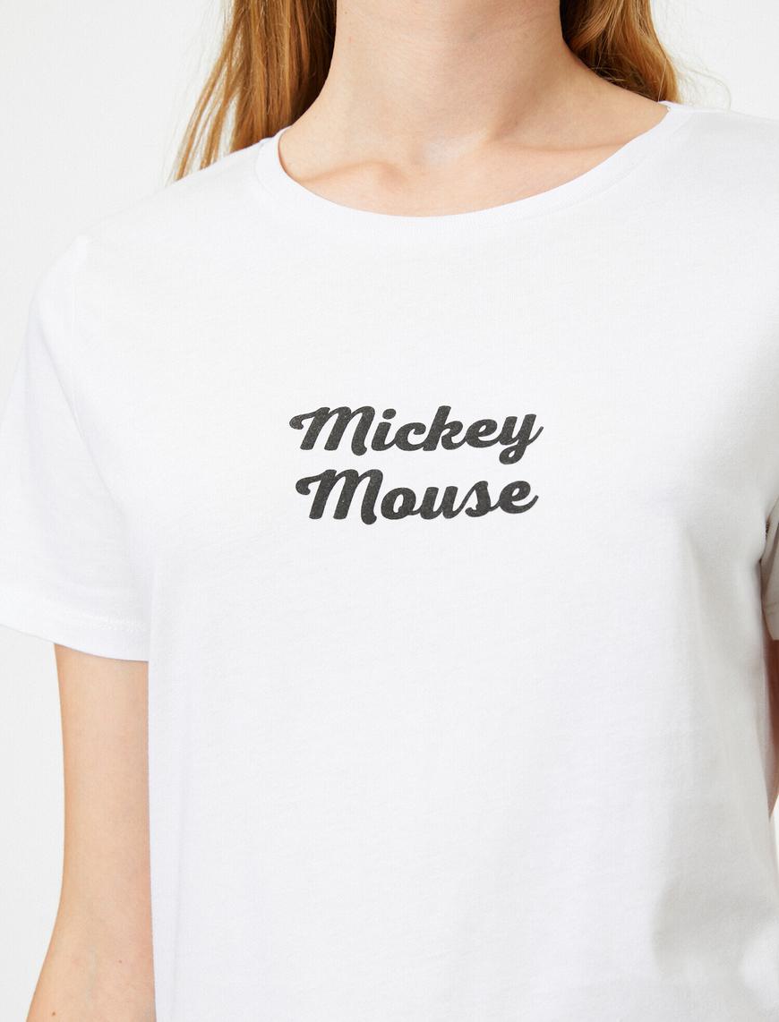  Mickey Mouse Lisanslı Yazılı Baskılı Tişört