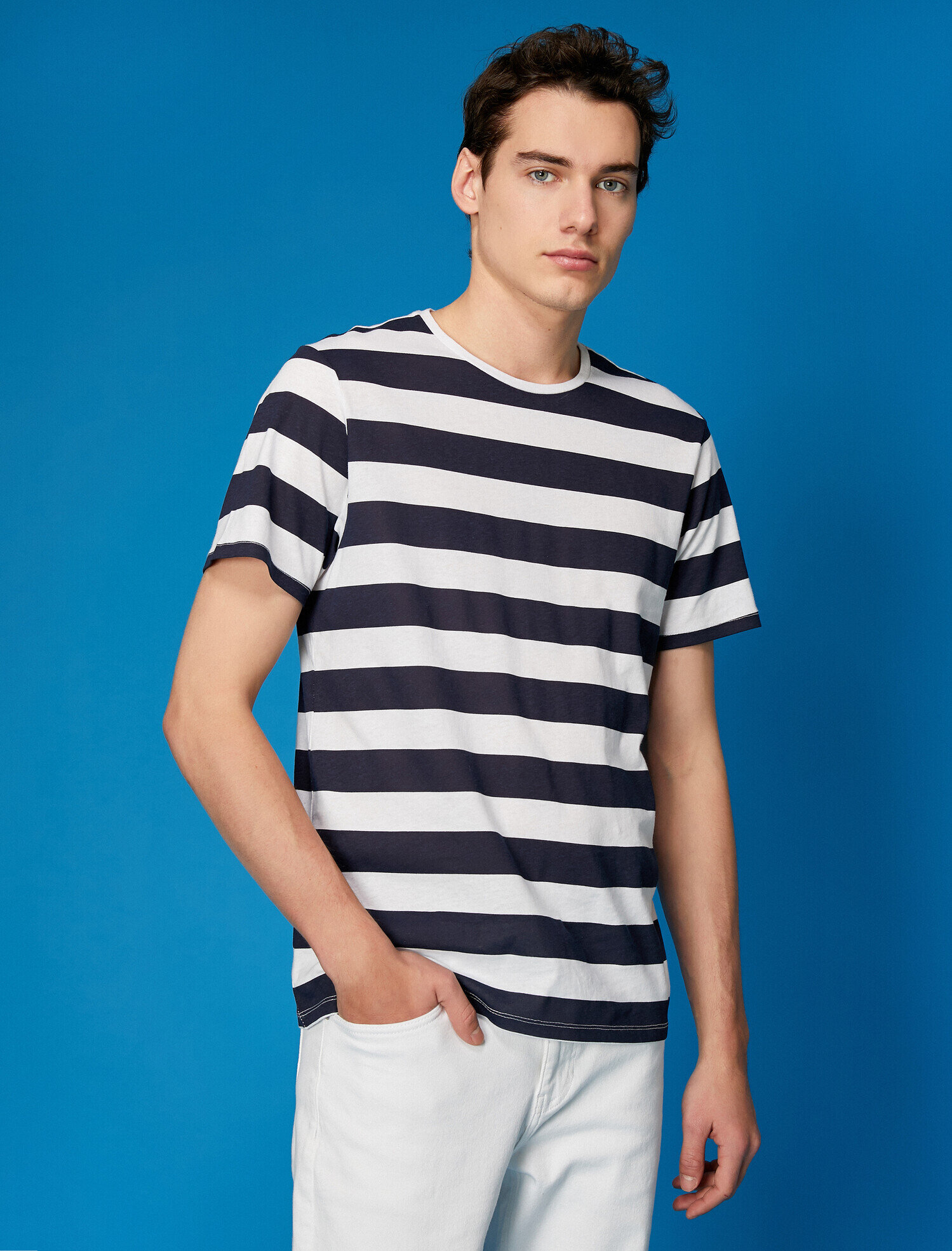   Çizgili Tişört Kısa Kollu