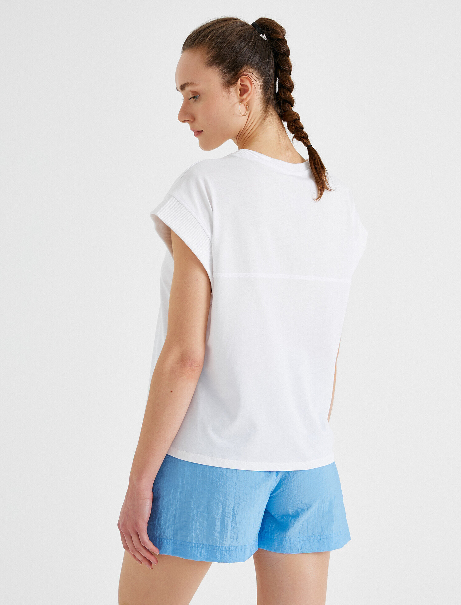   Bisiklet Yaka Tişört Pamuklu