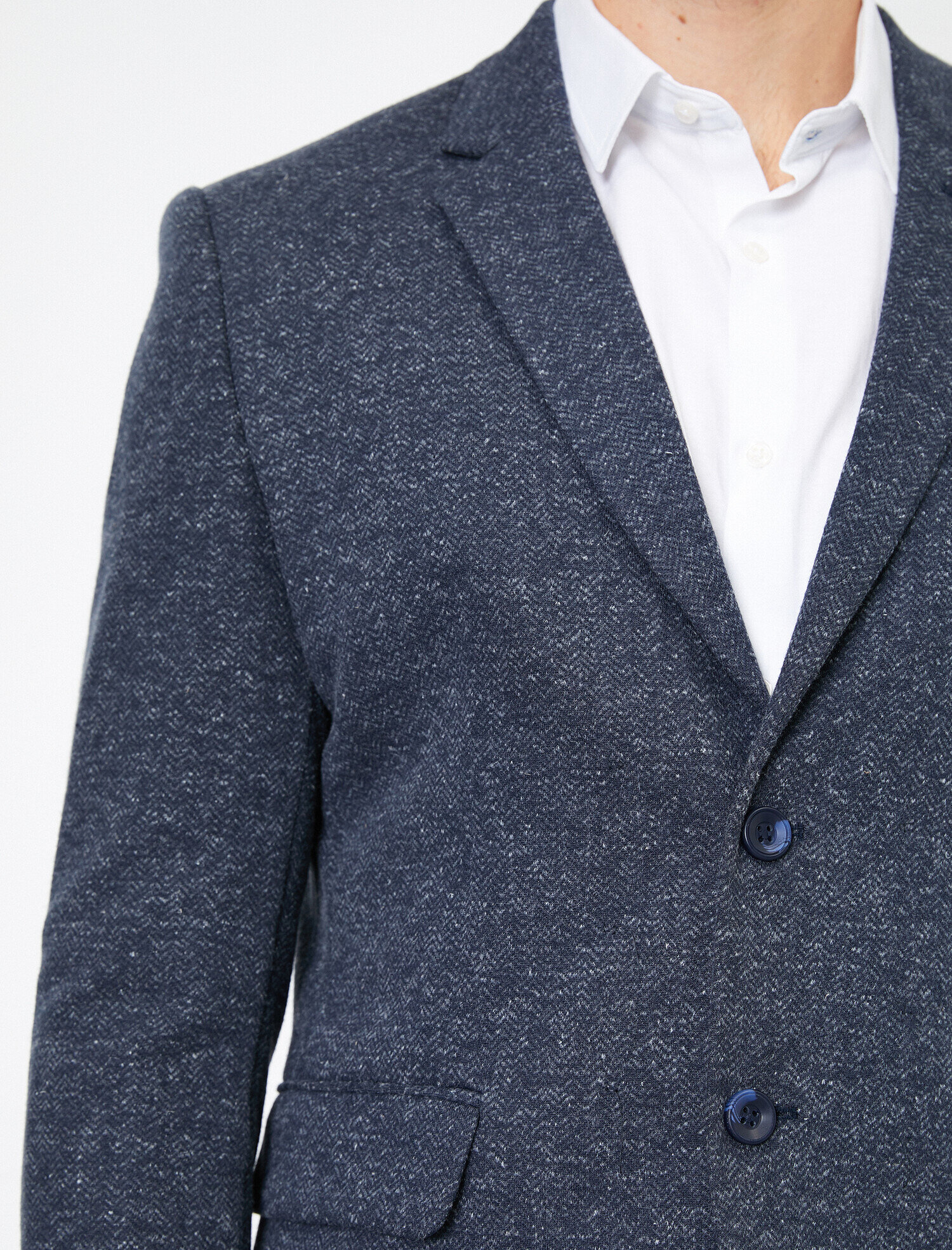 Cep Detaylı Düğmeli Blazer Ceket