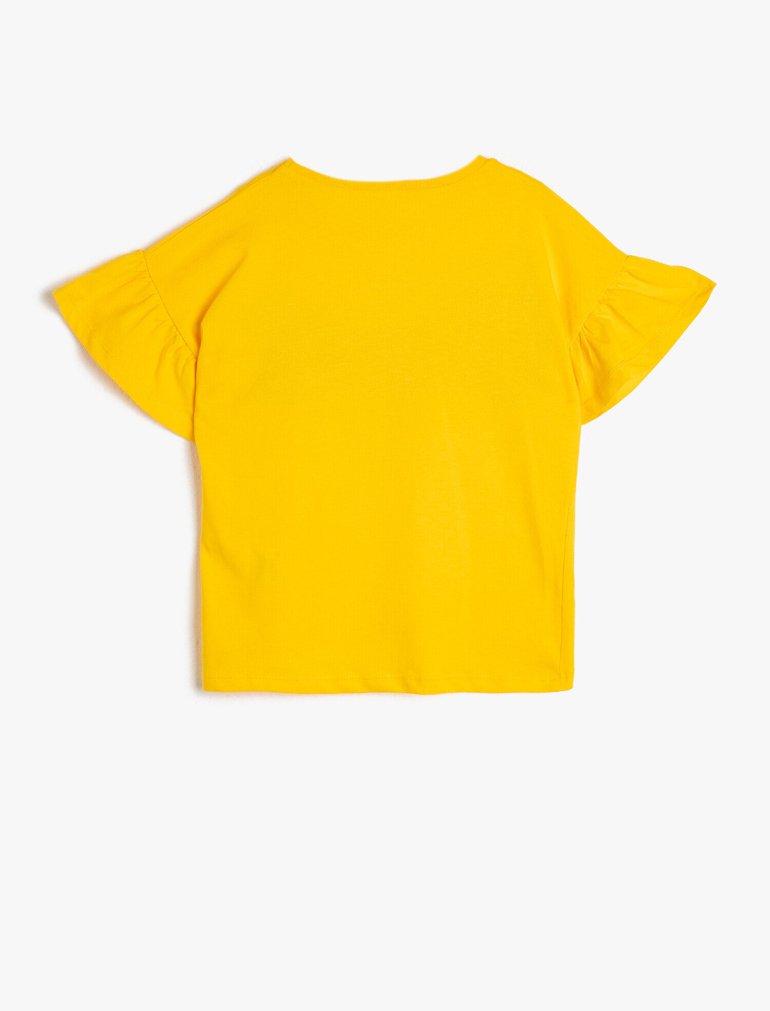  Kız Çocuk Pamuklu Yumuşak Yazılı Baskılı Boncuk İşlemeli Kısa Kollu Tişört