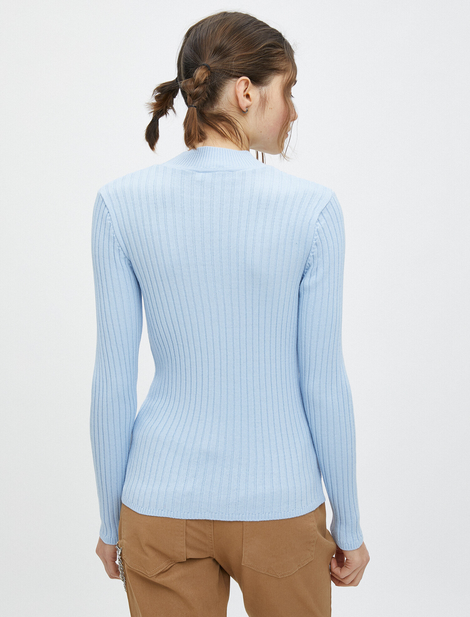   Dik Yaka Uzun Kollu Slim Triko Kazak