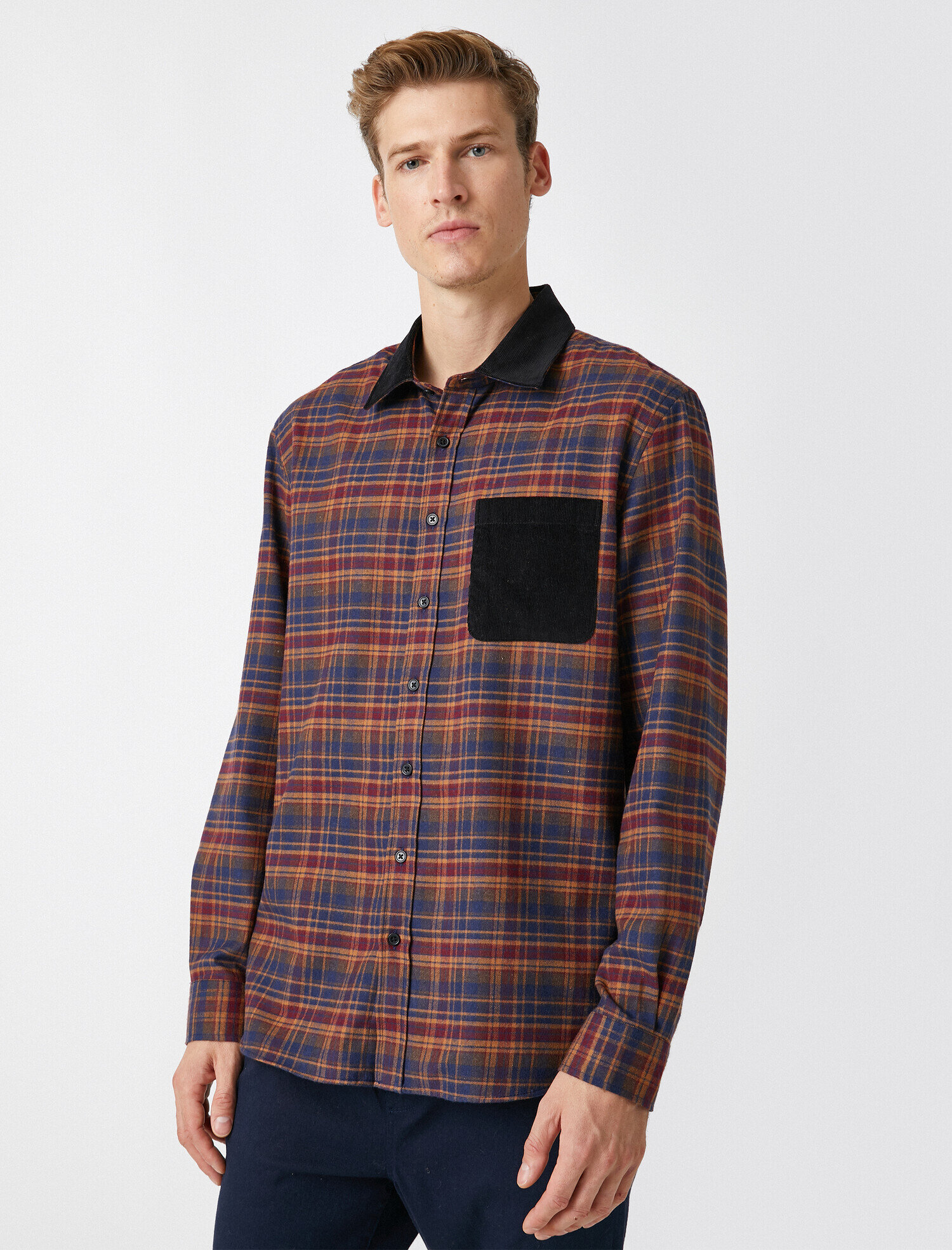   Cepli Klasik Yaka Ekoseli Gömlek