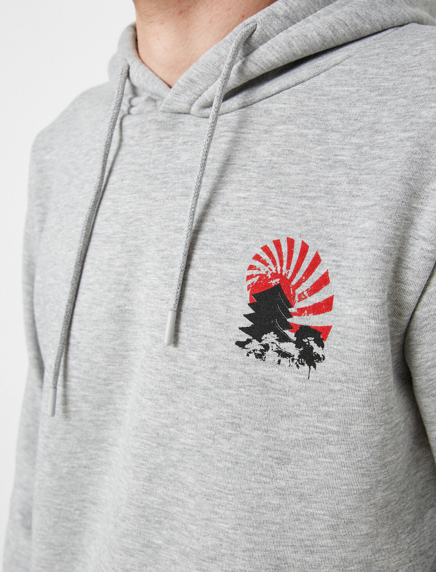   Kapüşonlu Baskılı Uzun Kollu Sweatshirt