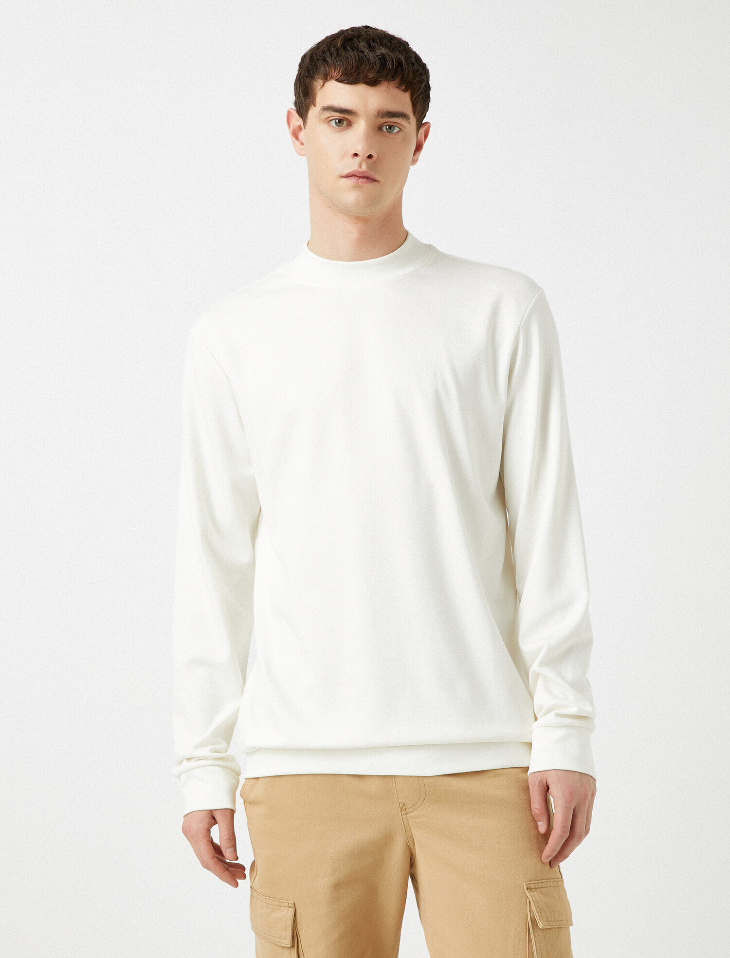   Basic Bisiklet Yaka Uzun Kollu Sweatshirt