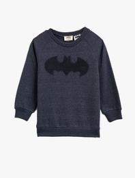 Batman Lisanslı İşlemeli Uzun Kollu Sweatshirt