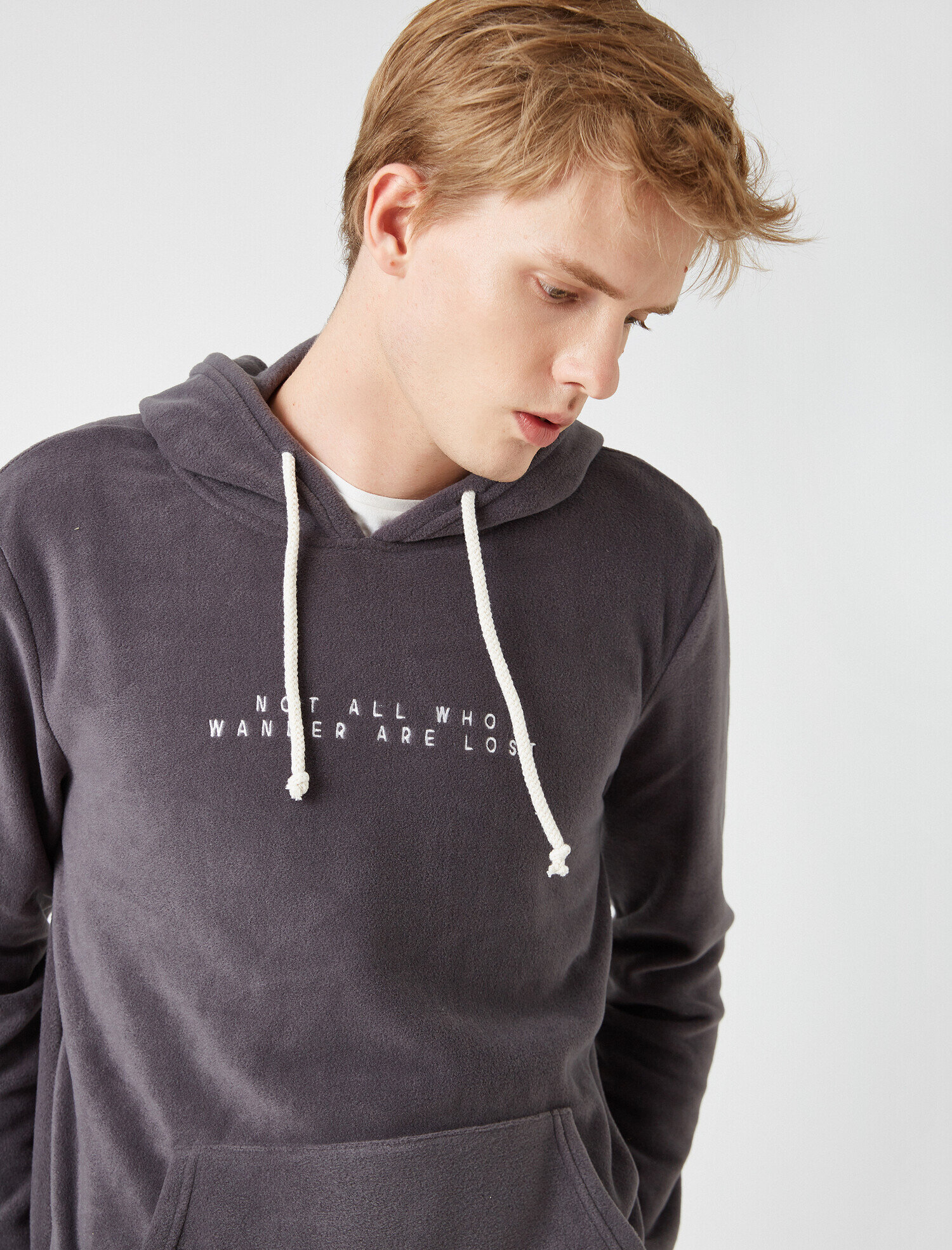   Kanguru Cepli Baskılı Kapüşonlu Sweatshirt