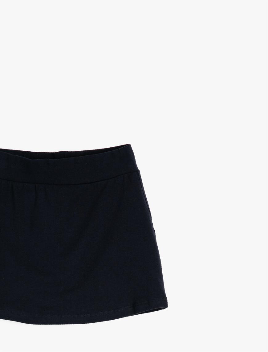  Kız Çocuk Düz Renk Mini Etek