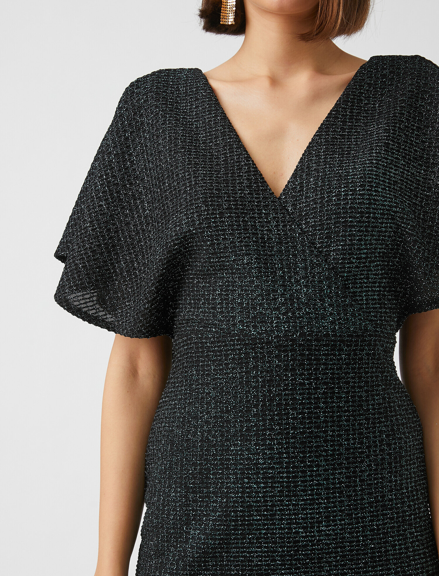   Kısa Kollu Abiye Elbise Flare Kısa