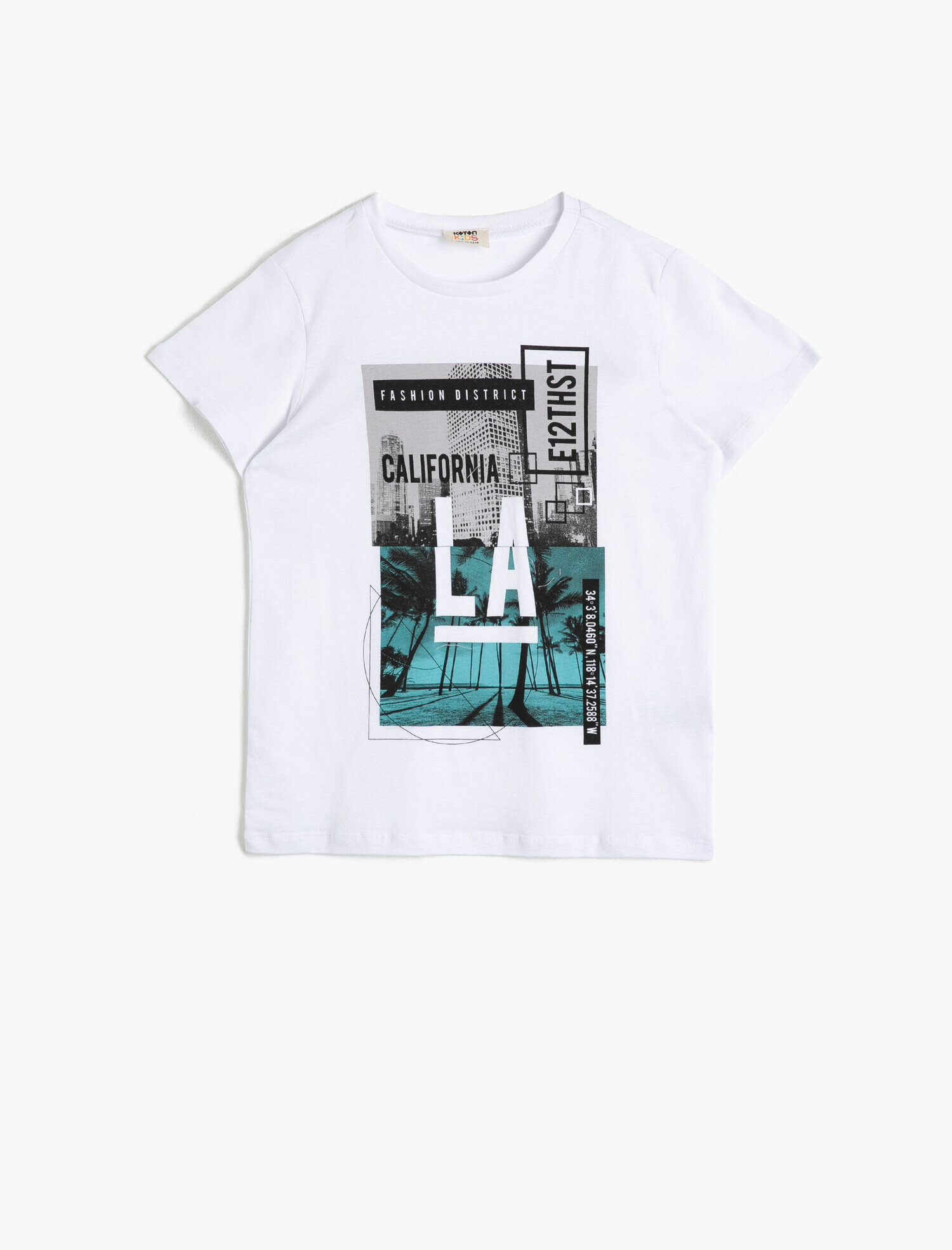  Erkek Çocuk Baskılı Pamuklu Kısa Kollu Bisiklet Yaka Tişört