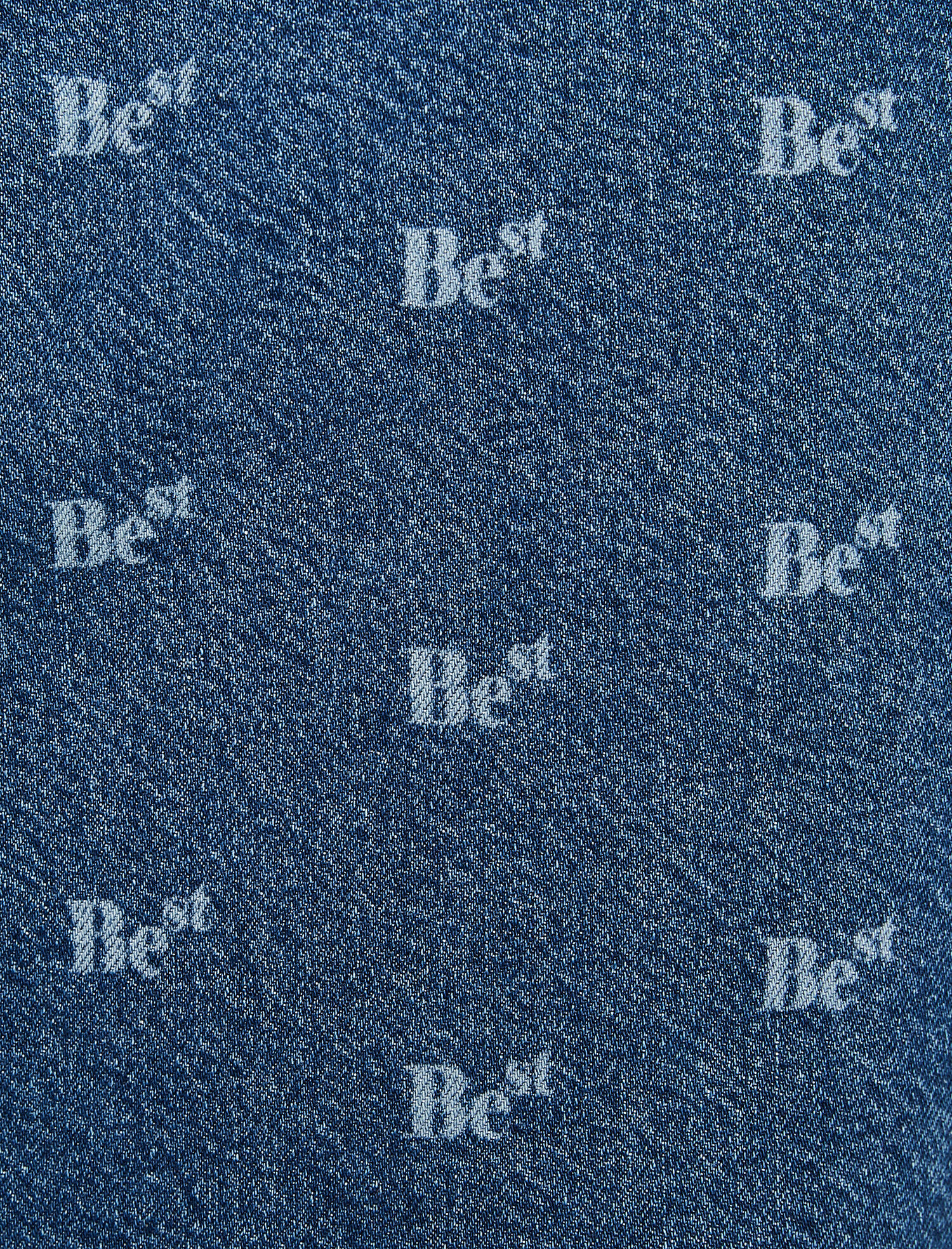   Baskılı Jean Etek