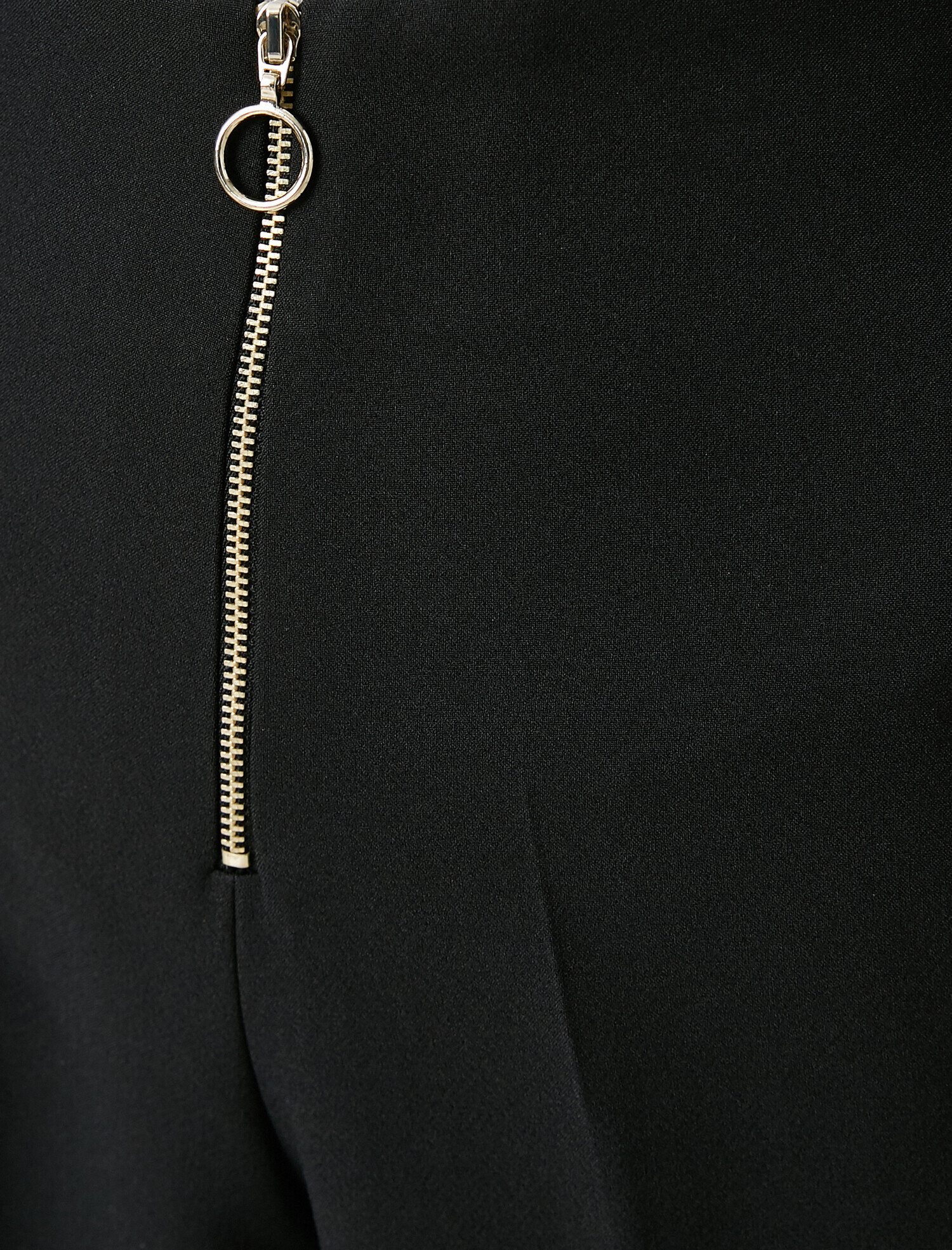   Fermuarlı Crop Pantolon