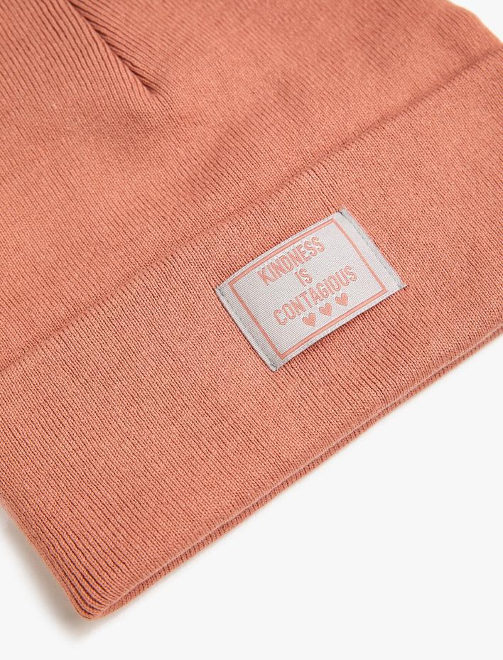 Kız Çocuk Respect Life | Yaşama Saygı - %100 Organik Pamuk Yazılı Baskılı Bere