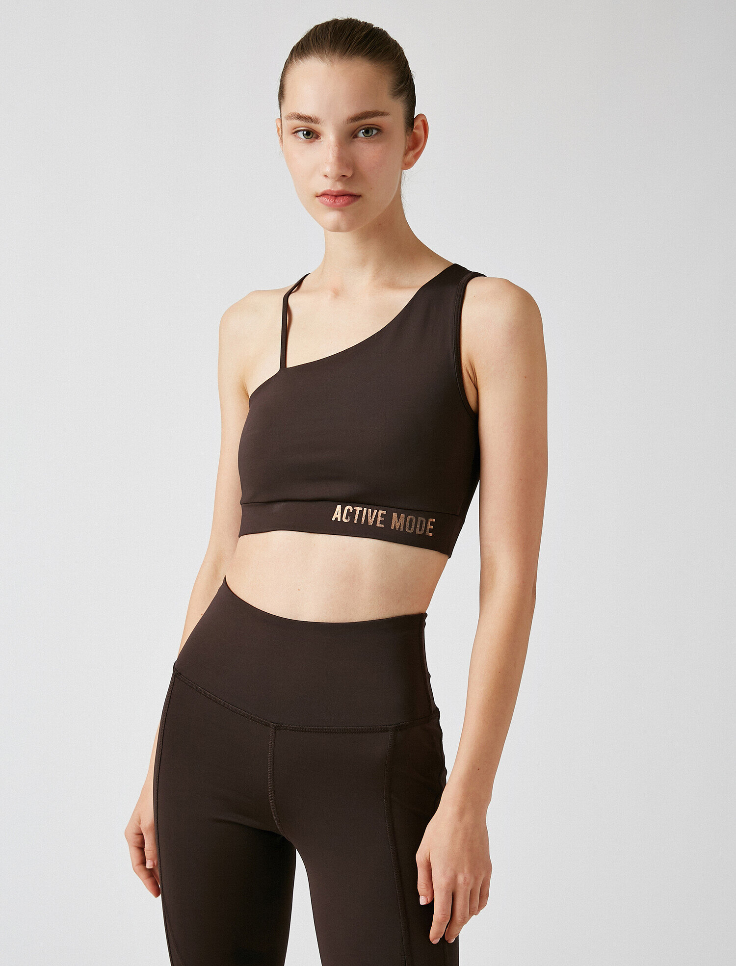   Askılı Slogan Baskılı Sporcu Sütyeni