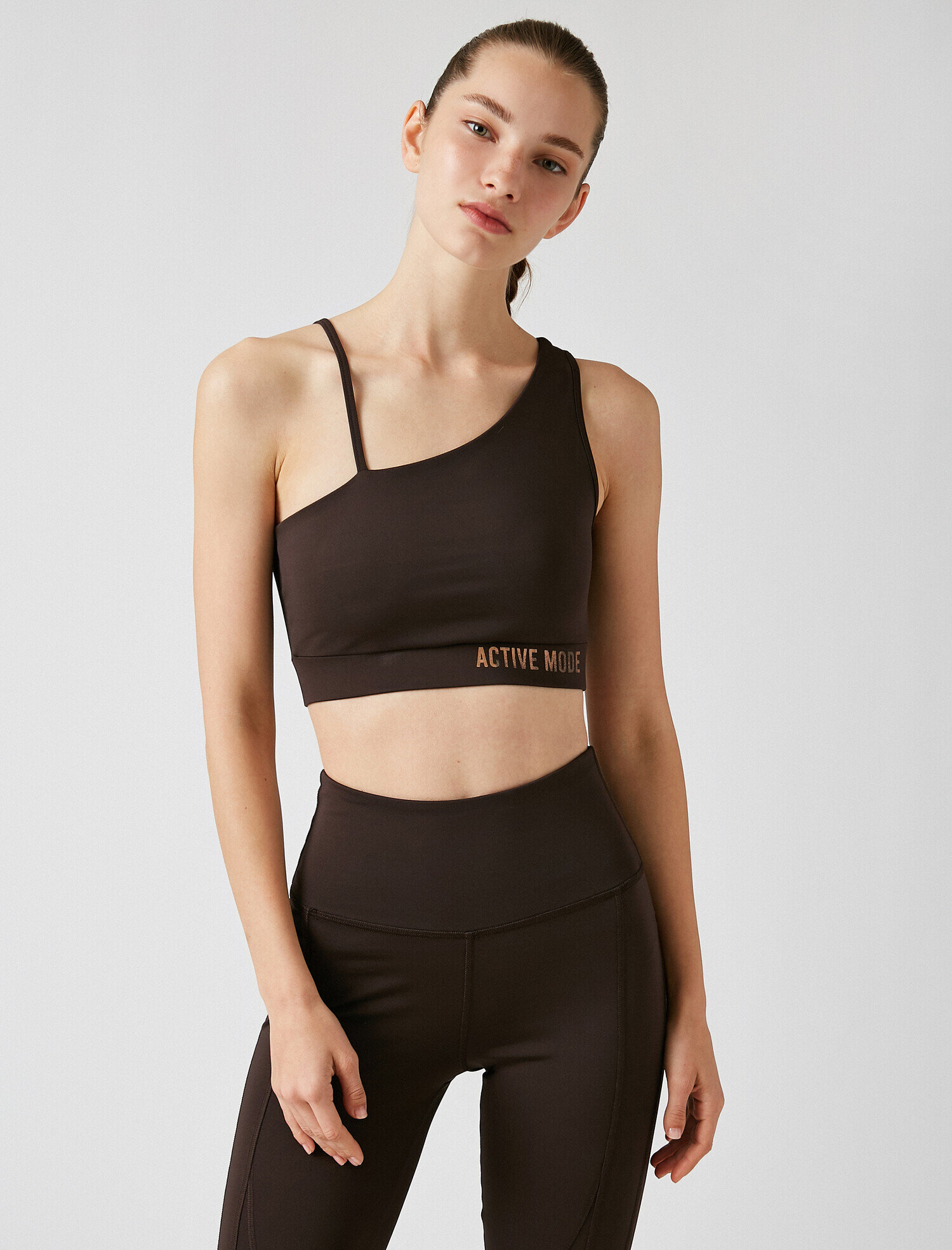   Askılı Slogan Baskılı Sporcu Sütyeni