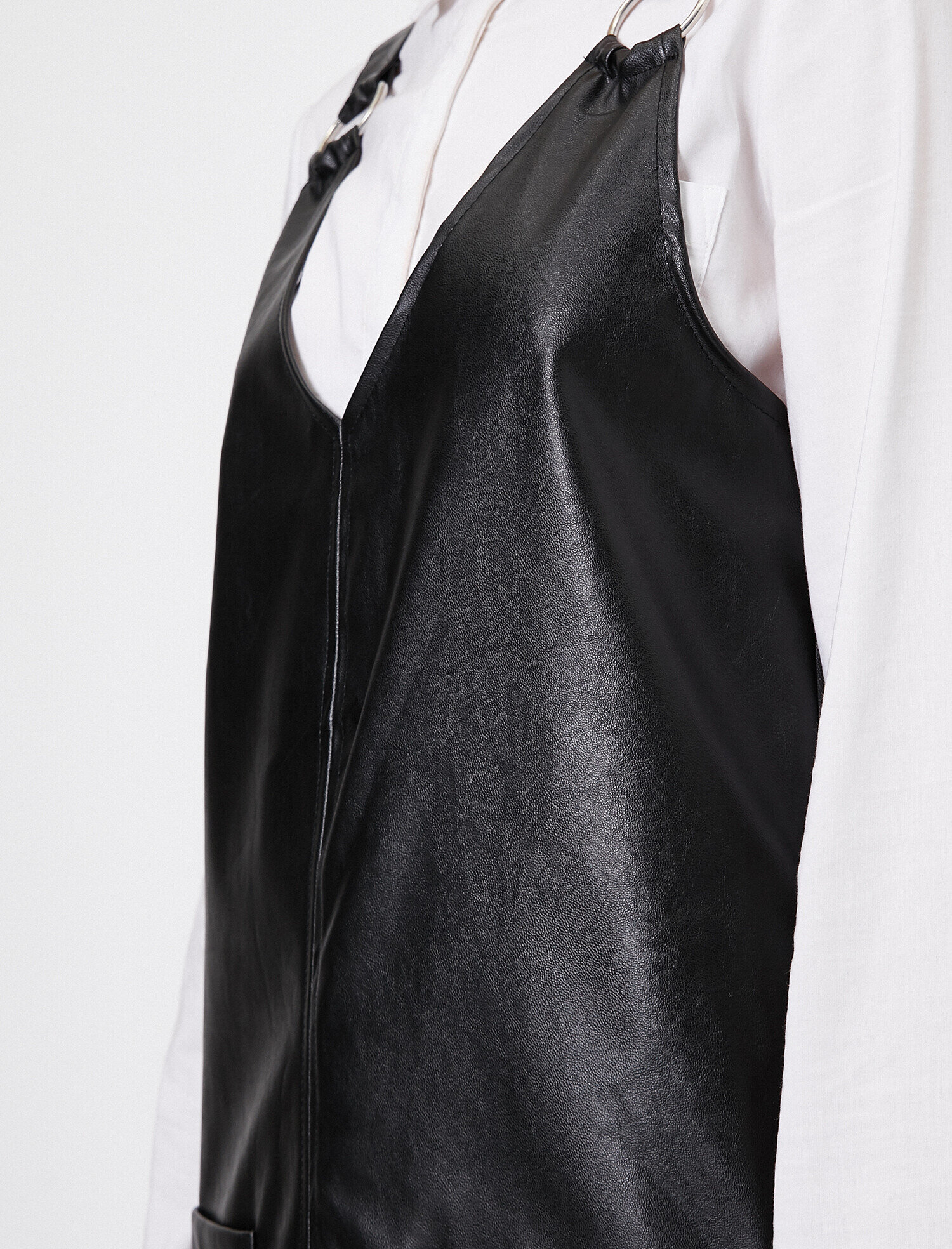   Deri Görünümlü Elbise