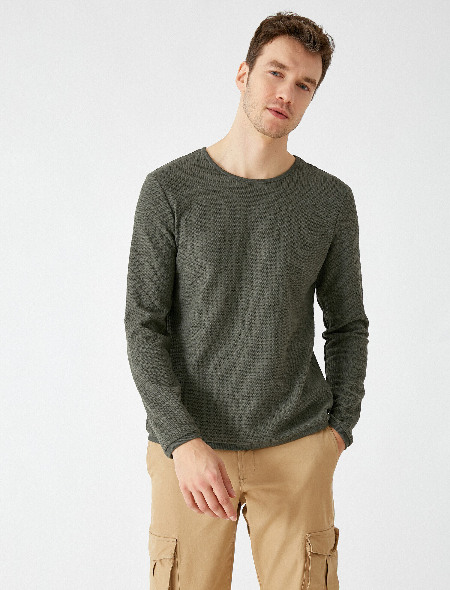   Basic Bisiklet Yaka Uzun Kollu Kazak