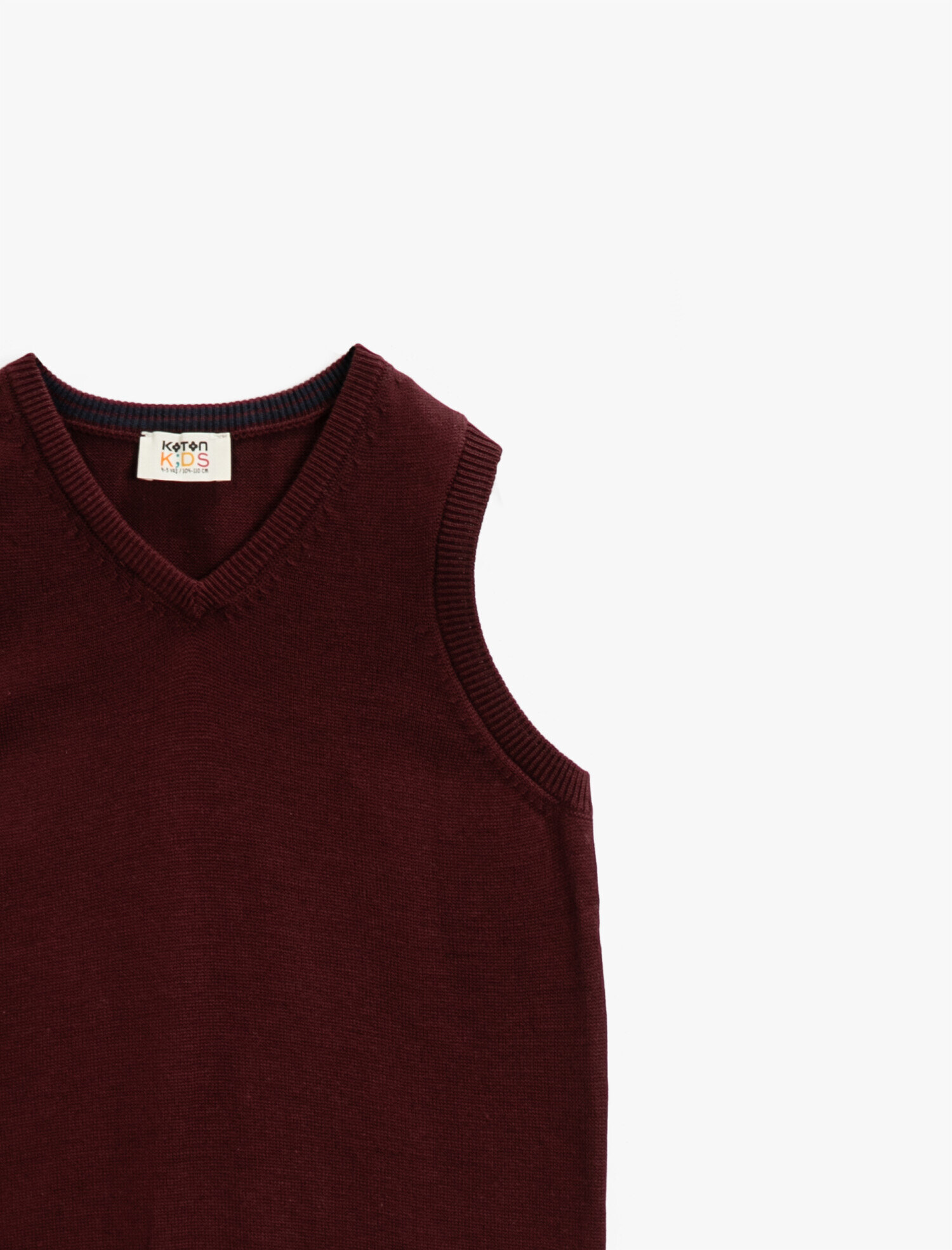  Erkek Çocuk V Yaka Kolsuz Basic Triko Kazak