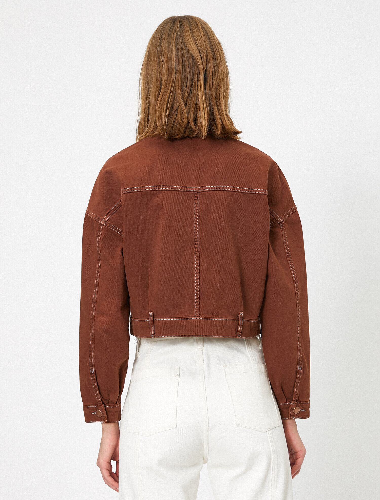   Düğme Detaylı Jean Ceket