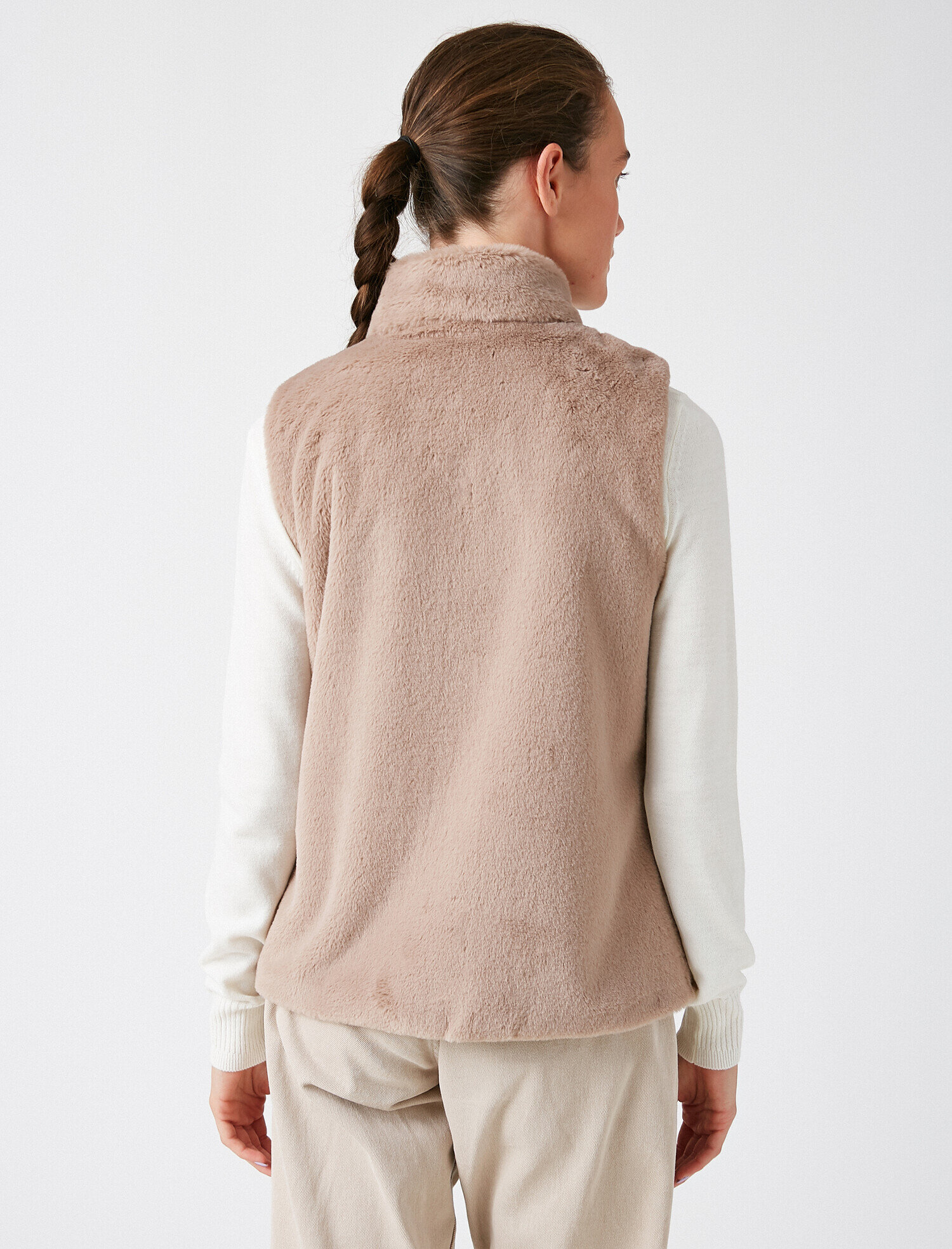   Suni Kürk Fermuarlı Yelek