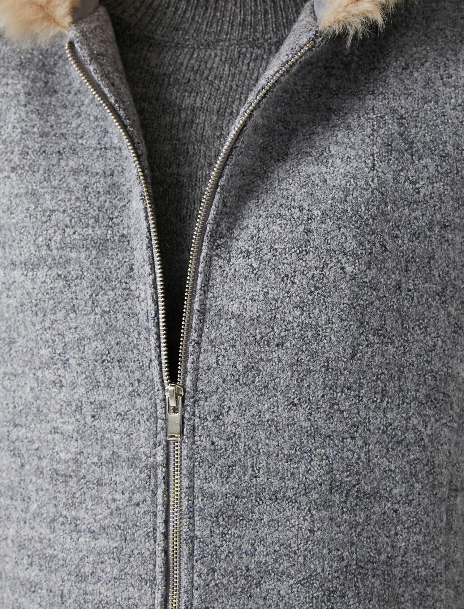   Suni Kürklü Kapüşonlu Kaban