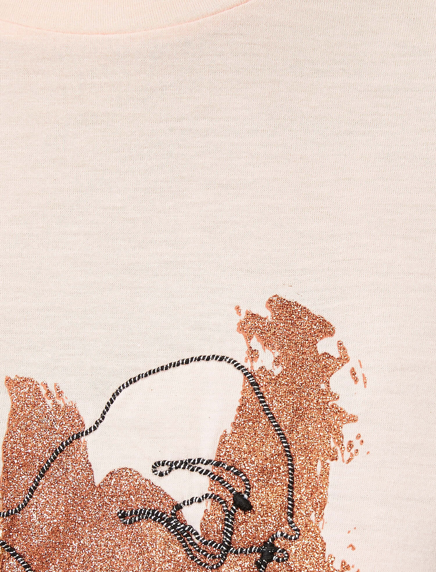   Parlak Baskılı Bisiklet Yaka Kısa Kollu Tişört