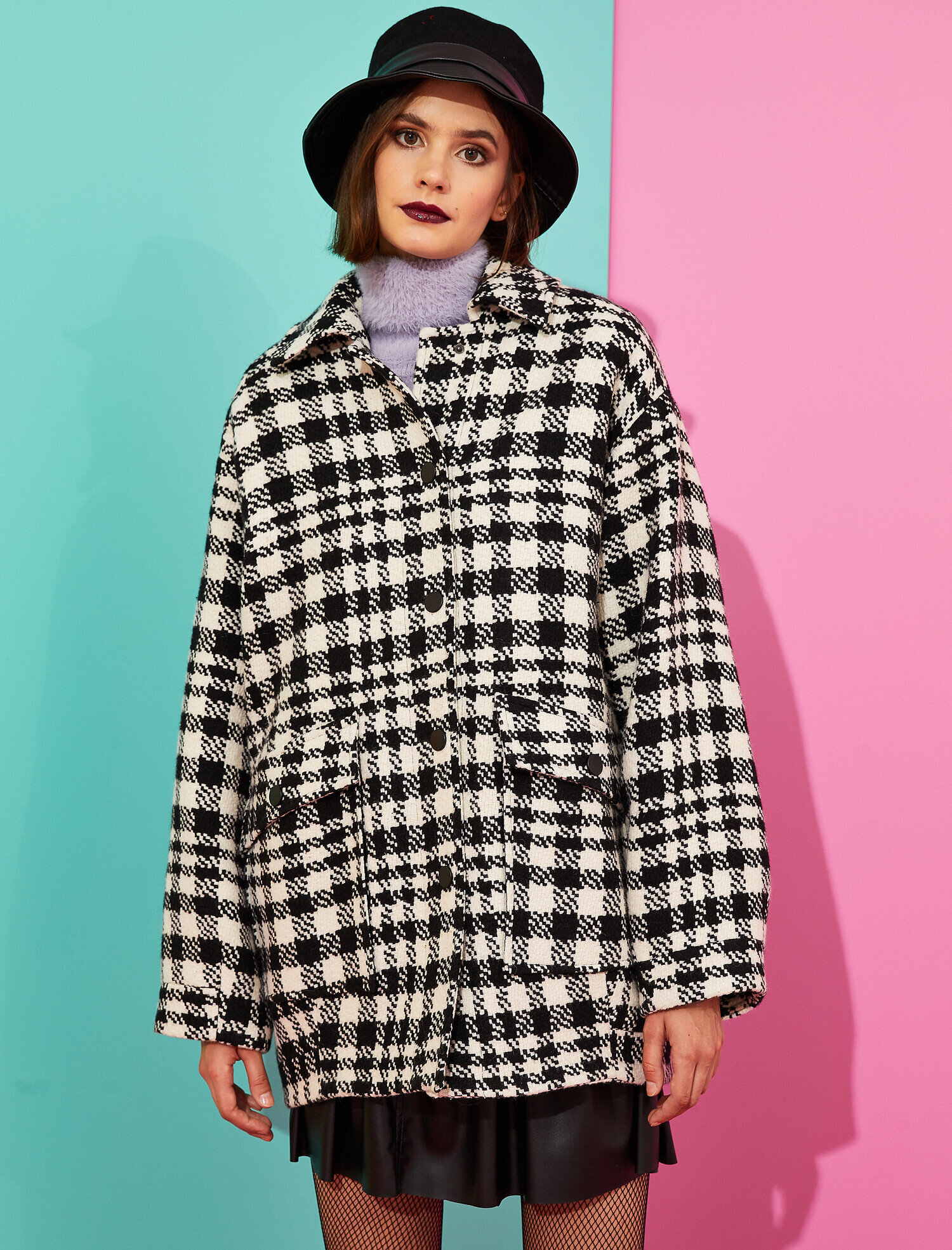   Düğmeli Cepli Kaşe Kaban