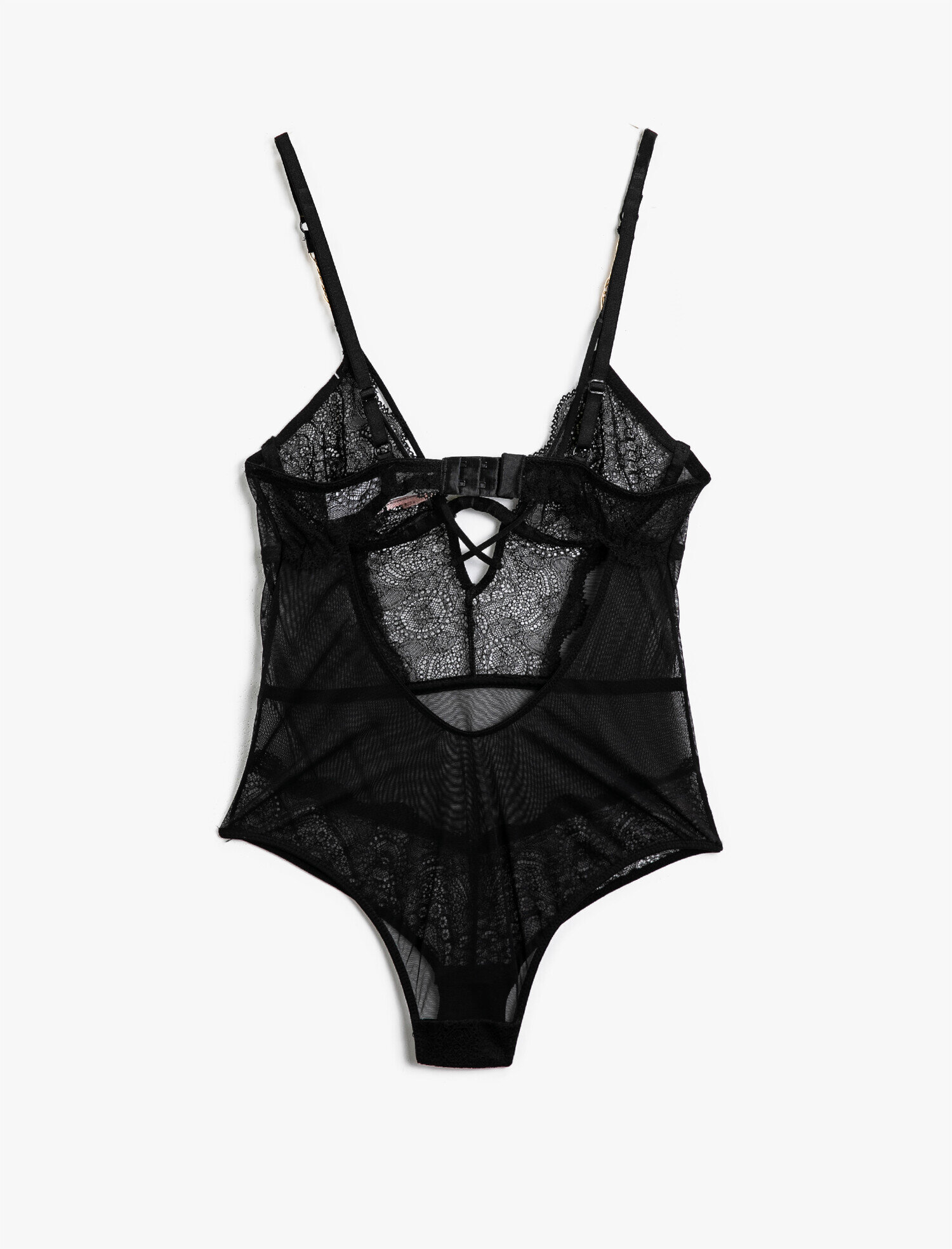   Zincir Detaylı Dantel Body