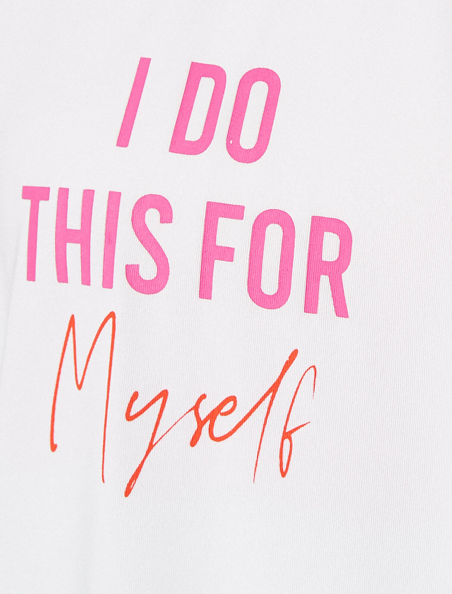   Sloganlı Spor Tişört Bisiklet Yaka Kısa Kollu