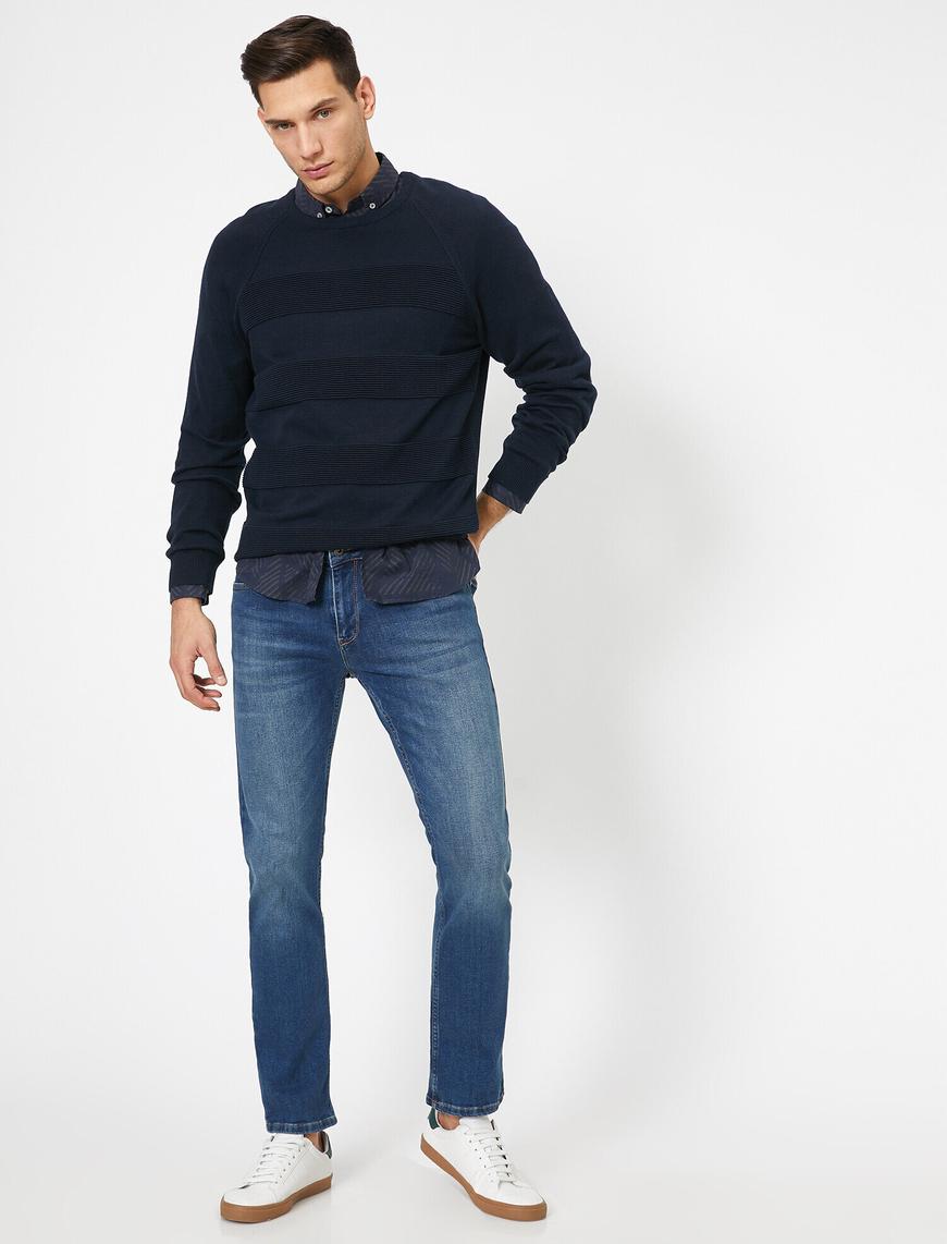   Straight Fit Boru Paça Kot Pantolon - Mark Jean