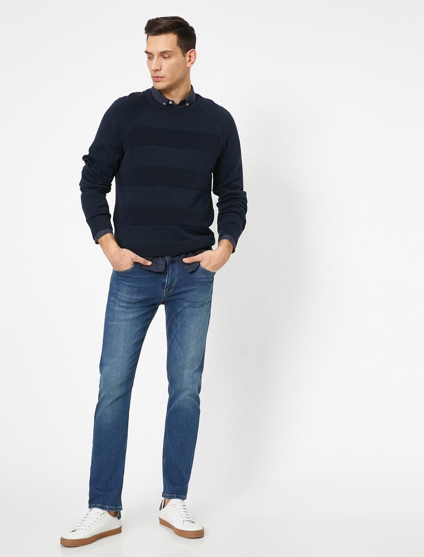   Straight Fit Boru Paça Kot Pantolon - Mark Jean