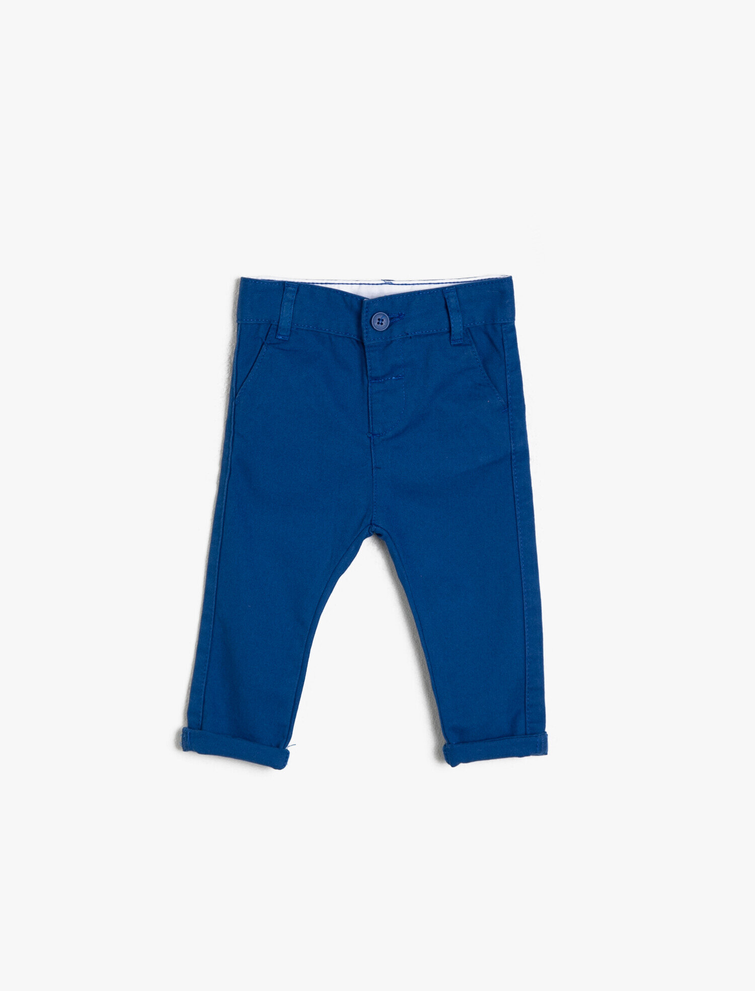  Erkek Bebek Pamuklu İnce Gabardin Chino Cepli Beli Ayarlanabilir Lastikli Klasik Pantolon