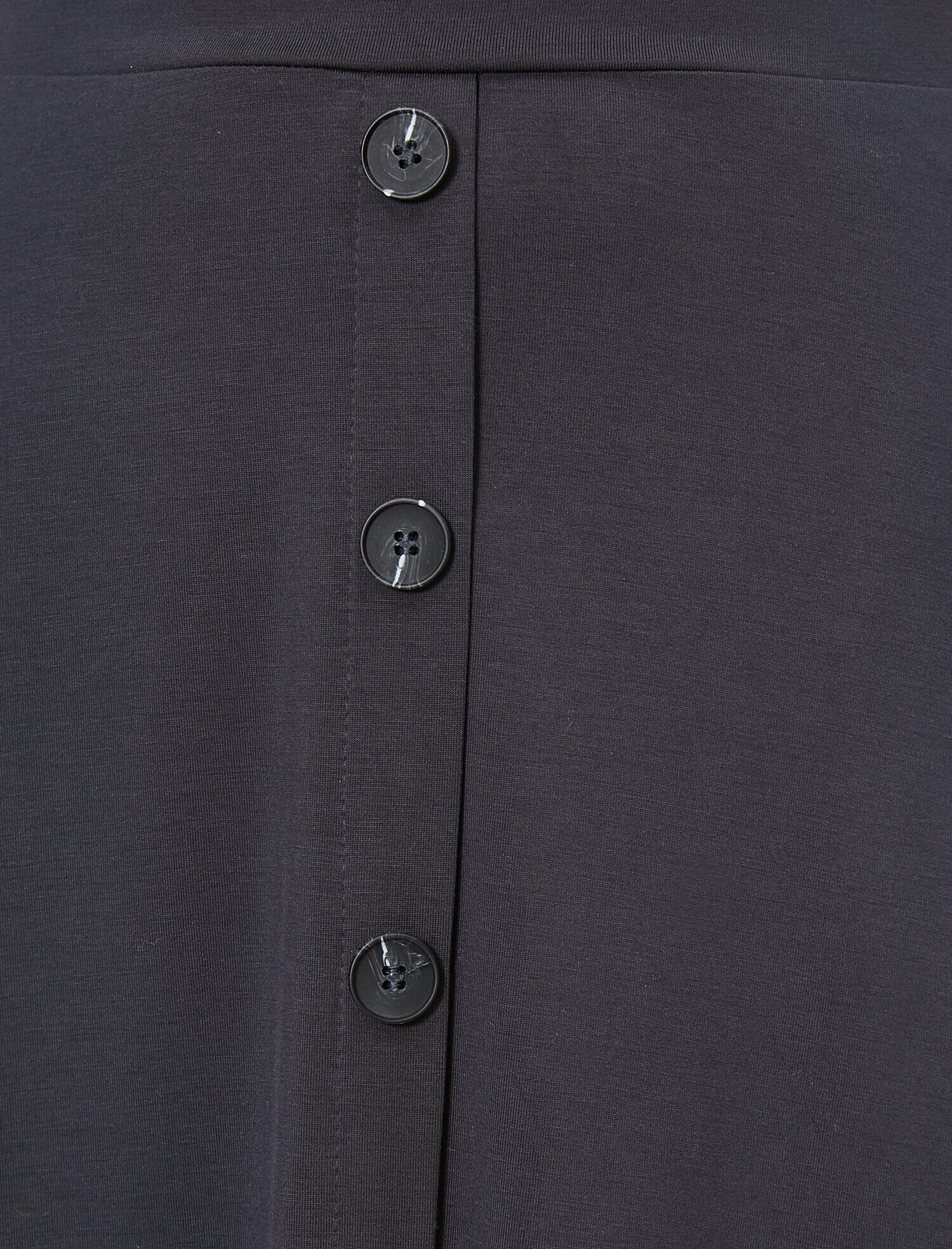   Düğme Detaylı Yırtmaçlı Midi Etek