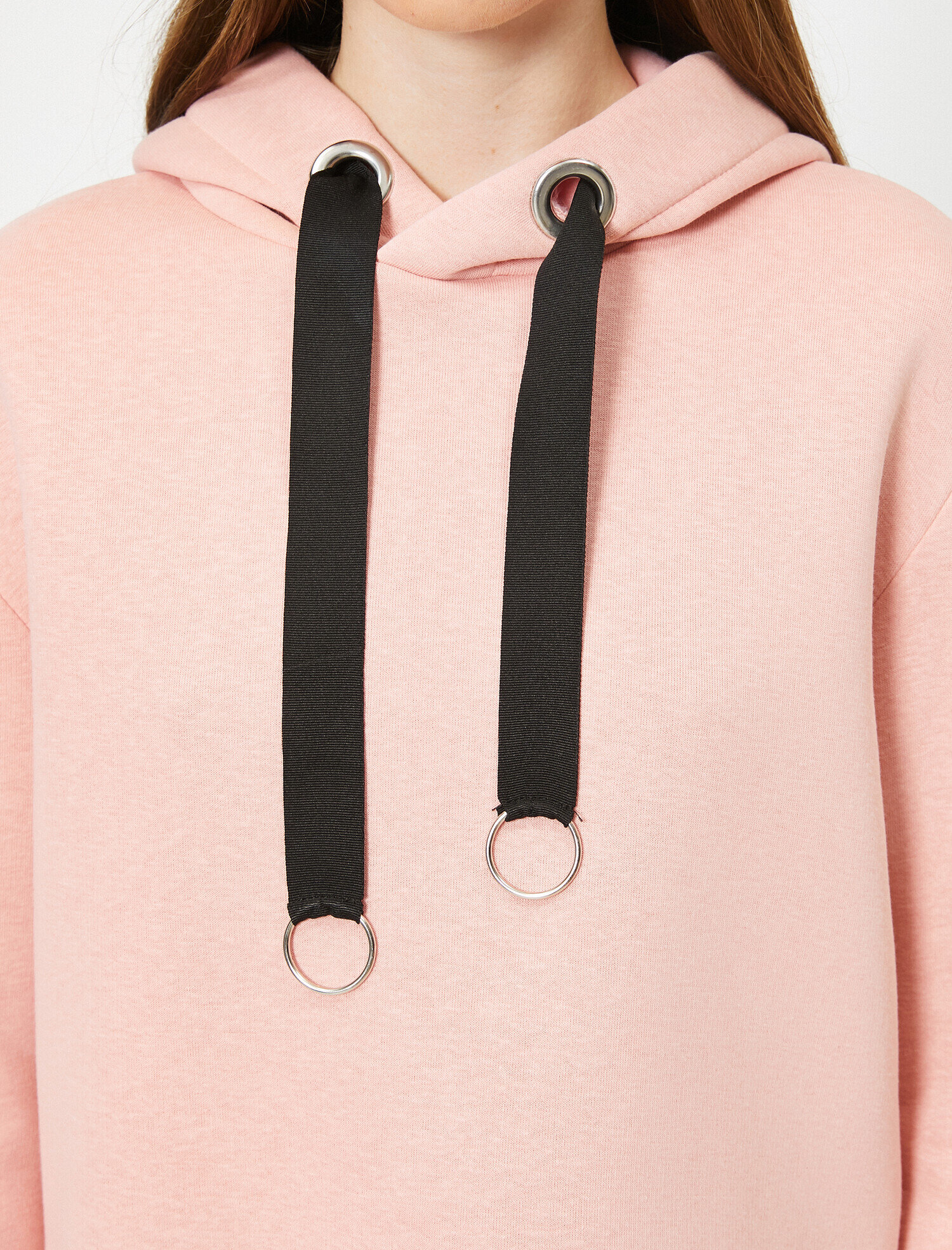   Kapüşonlu Kalın Şeritli Sweatshirt