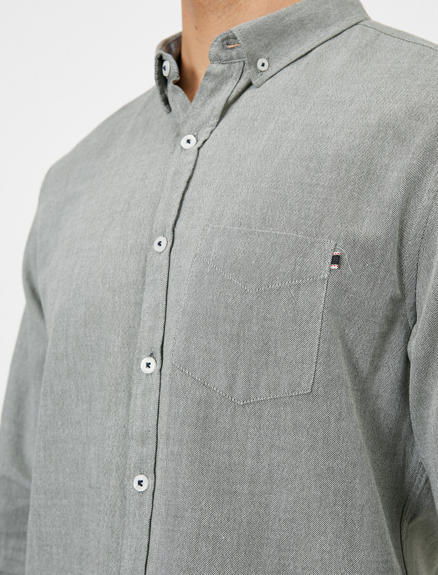 Pamuklu Cep Detaylı Uzun Kollu Casual Gömlek