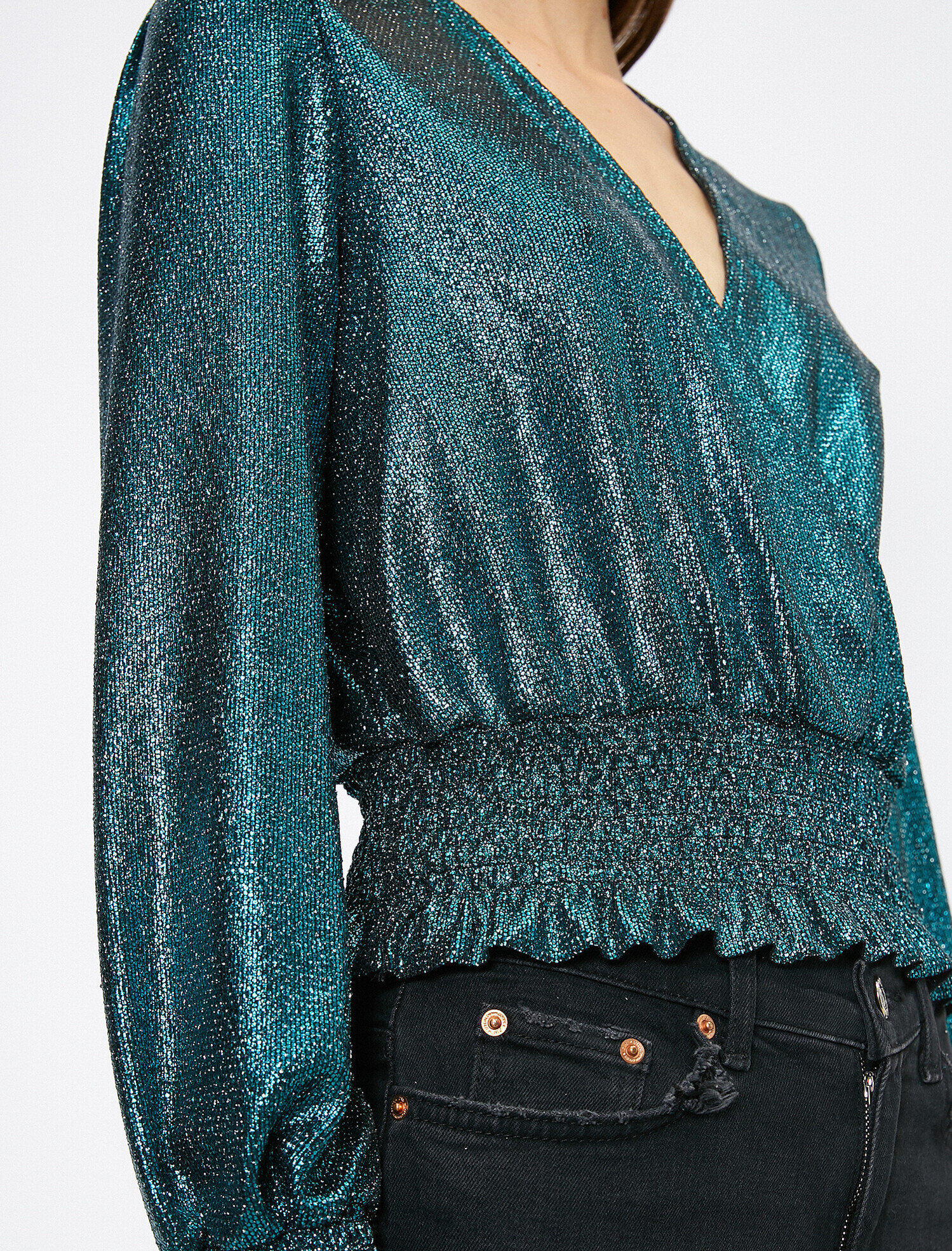   Sim Detaylı Abiye Bluz