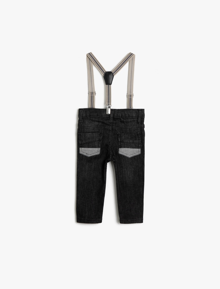 Erkek Bebek Kemer Detaylı Jean Pantolon