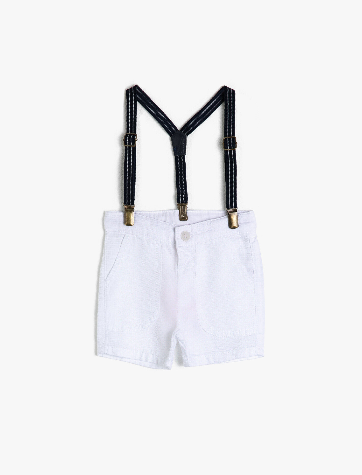  Erkek Bebek Askılı Cepli  Pamuk Şort