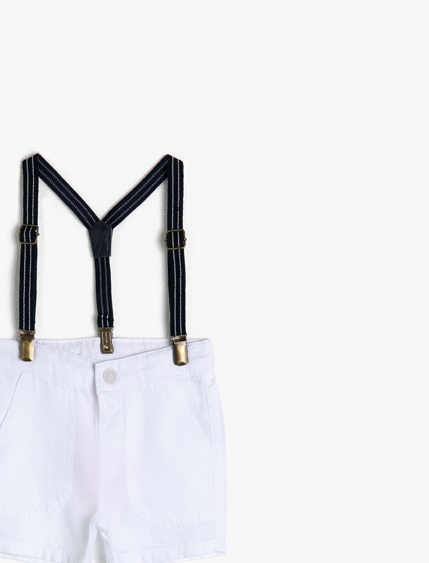  Erkek Bebek Askılı Cepli  Pamuk Şort