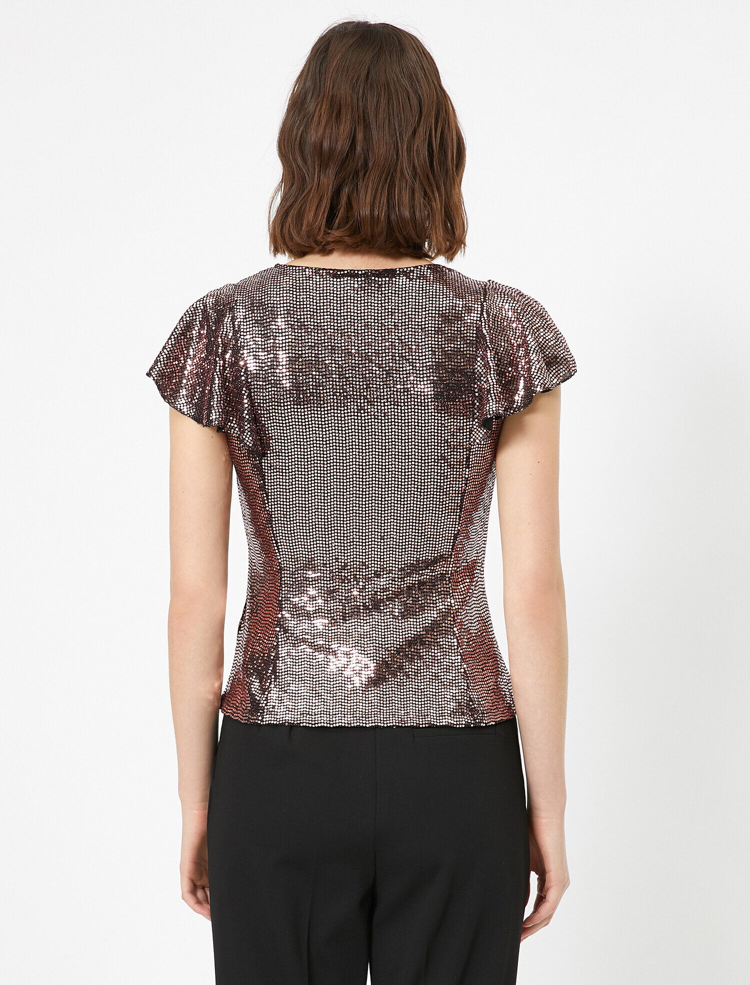   Pul Detaylı Abiye Bluz